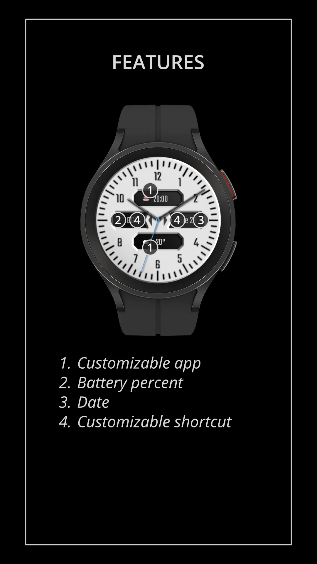 DADAM38W Analog — Analog Wear OS watch face — screenshot 4