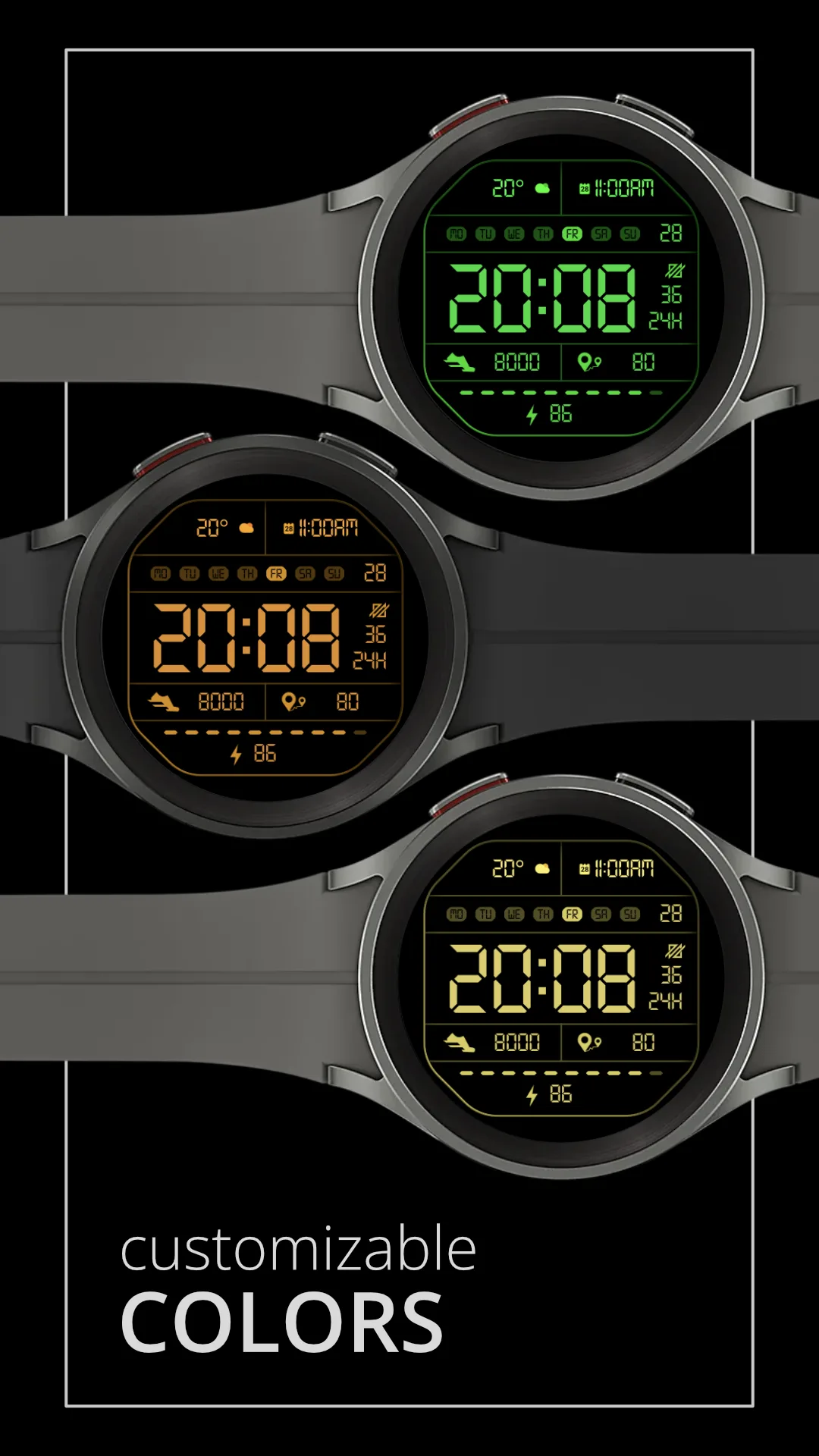 DADAM41 Retro LCD — Retro LCD Wear OS watch face — screenshot 2