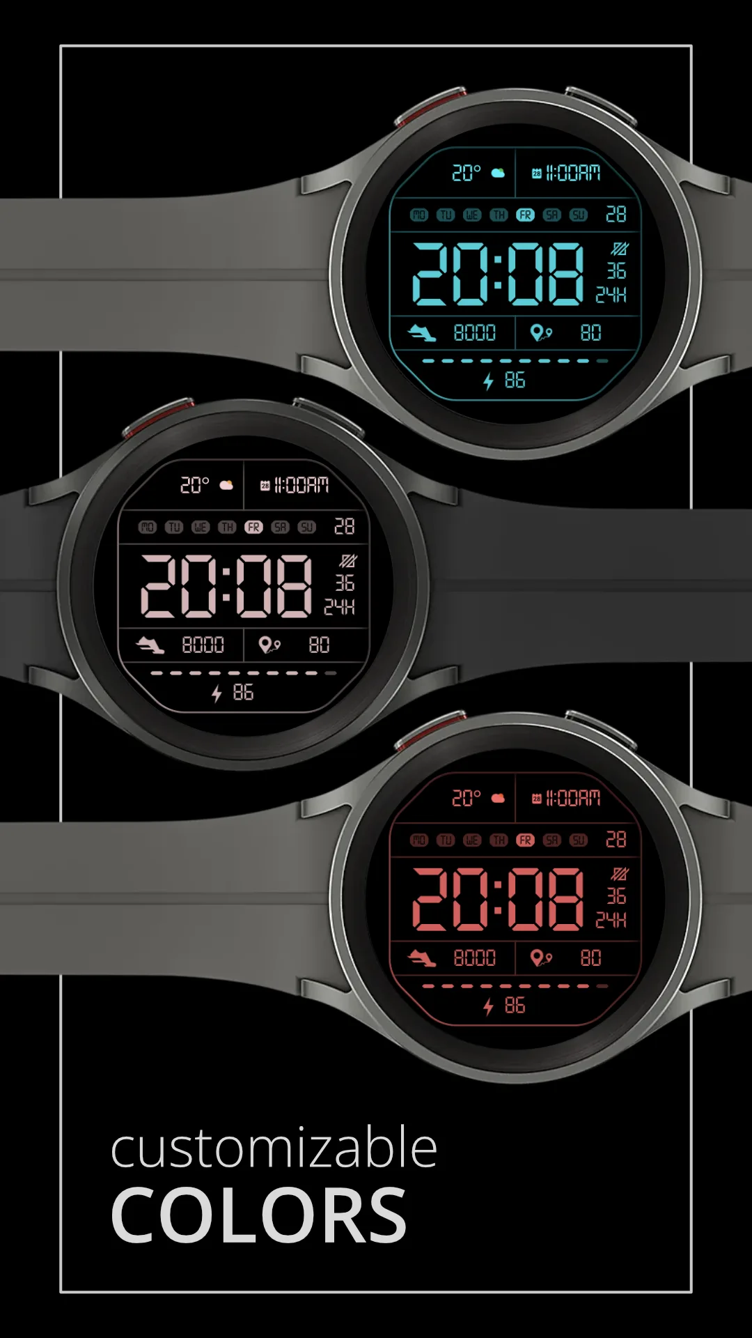 DADAM41 Retro LCD — Retro LCD Wear OS watch face — screenshot 3