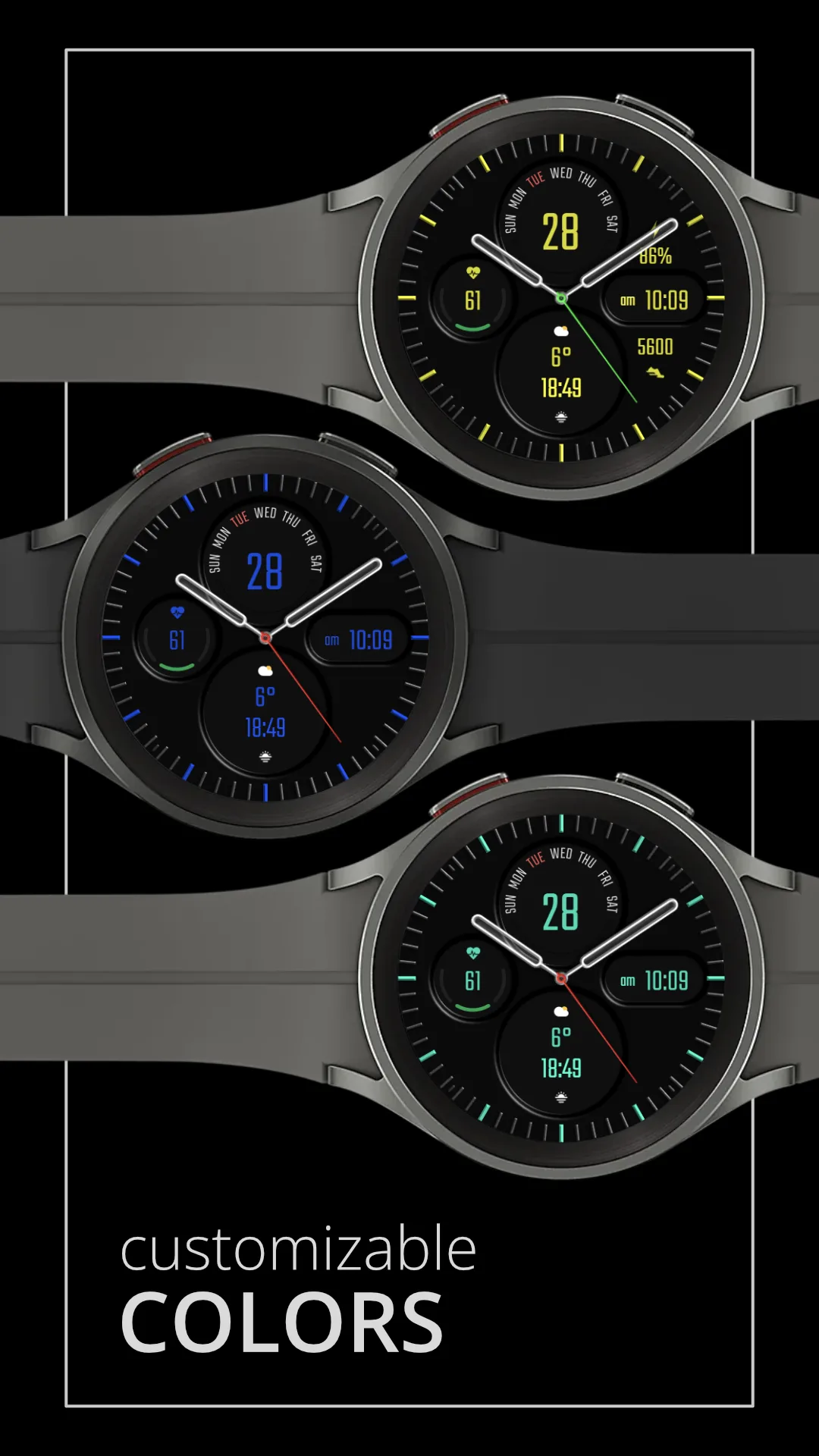 DADAM43 Analog — Analog Wear OS watch face — screenshot 2