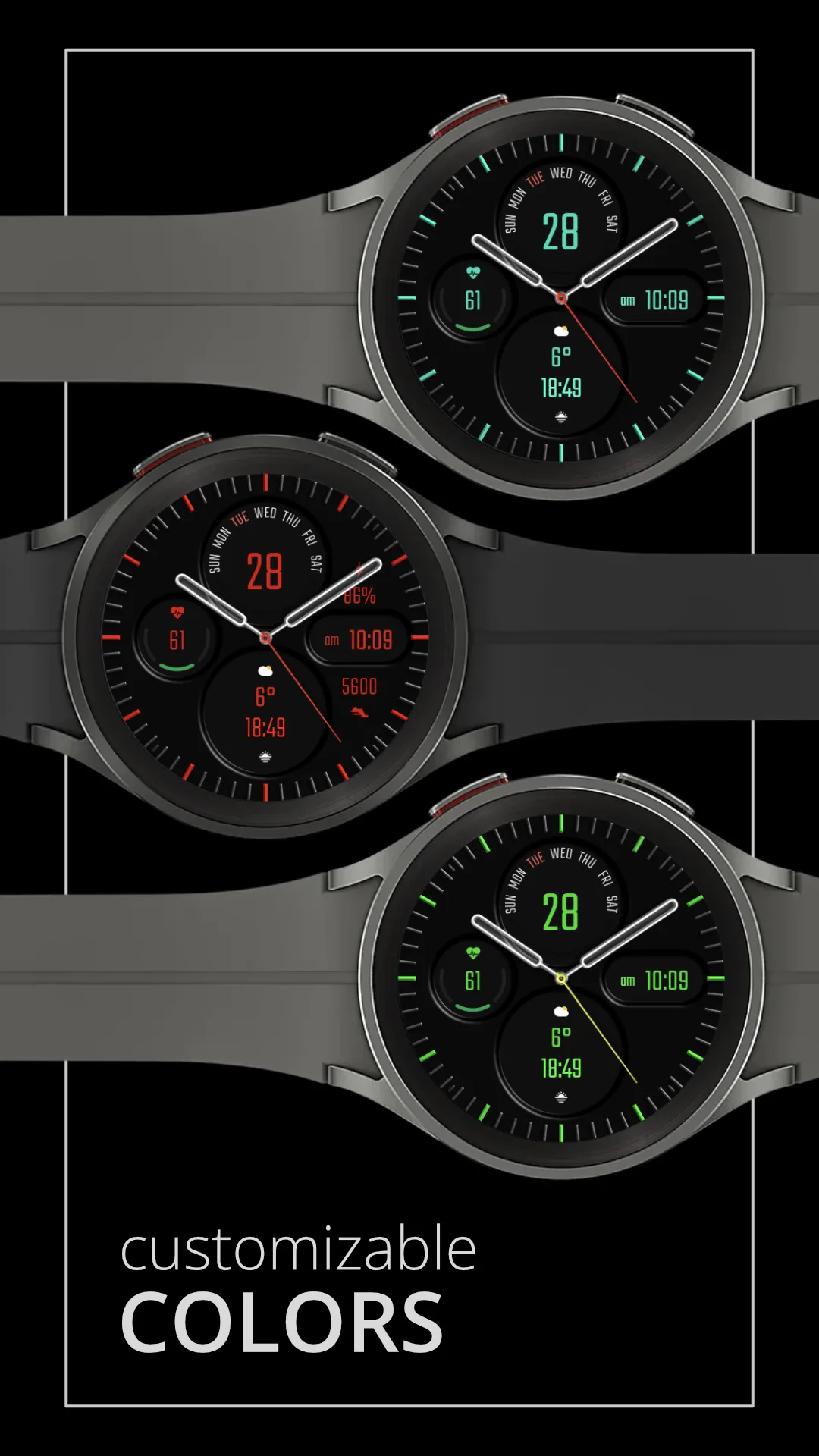 DADAM43 Analog — Analog Wear OS watch face — screenshot 3