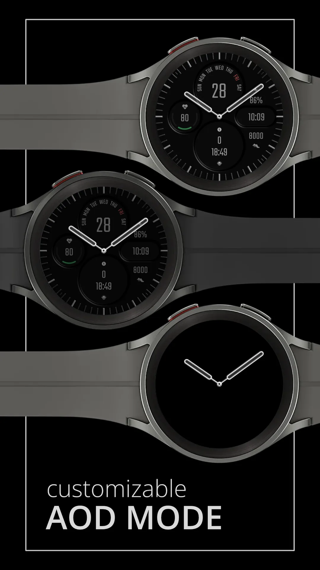 DADAM43 Analog — Analog Wear OS watch face — screenshot 4