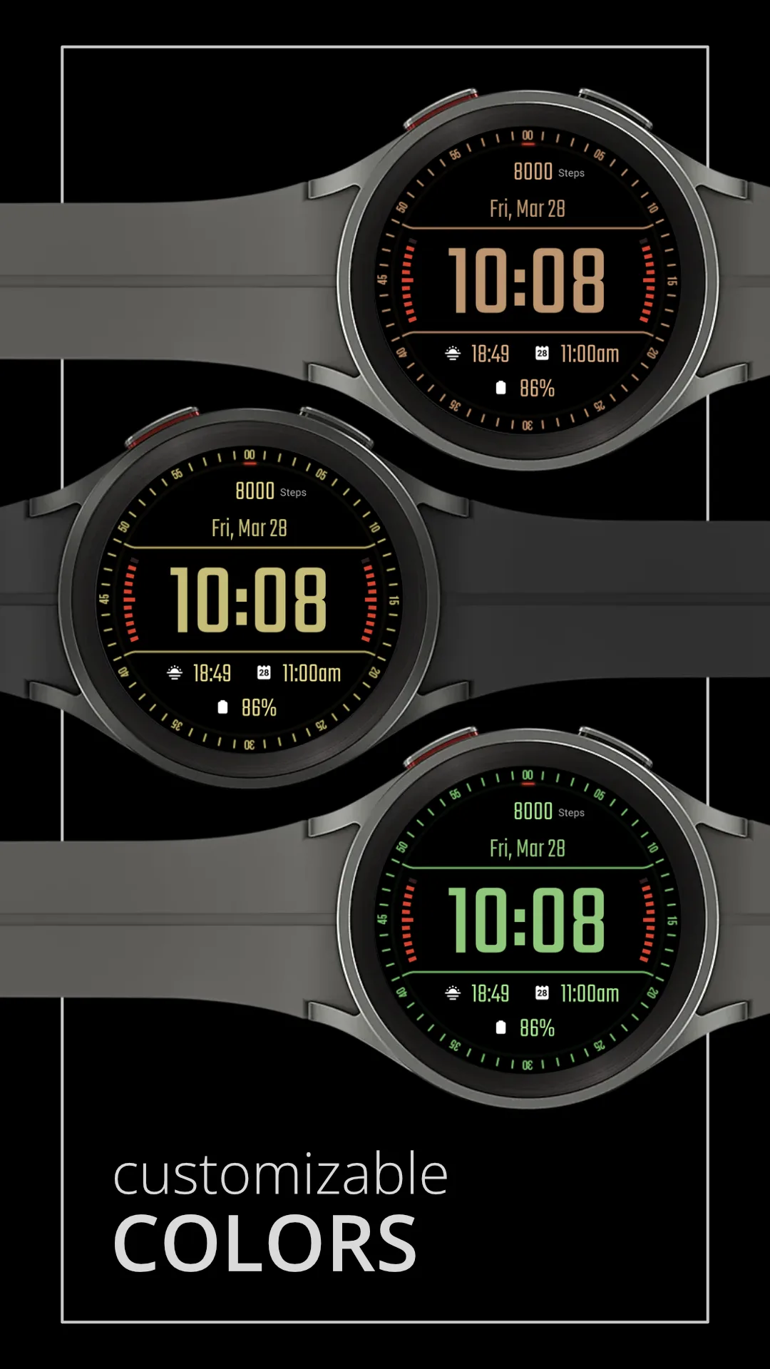 DADAM45 Digital — Digital Wear OS watch face — screenshot 2