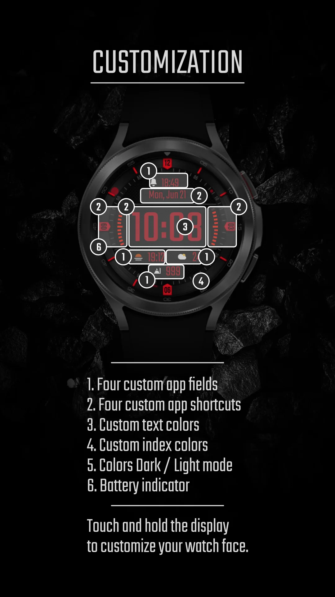 DADAM46 Hybrid — Hybrid Wear OS watch face — screenshot 2