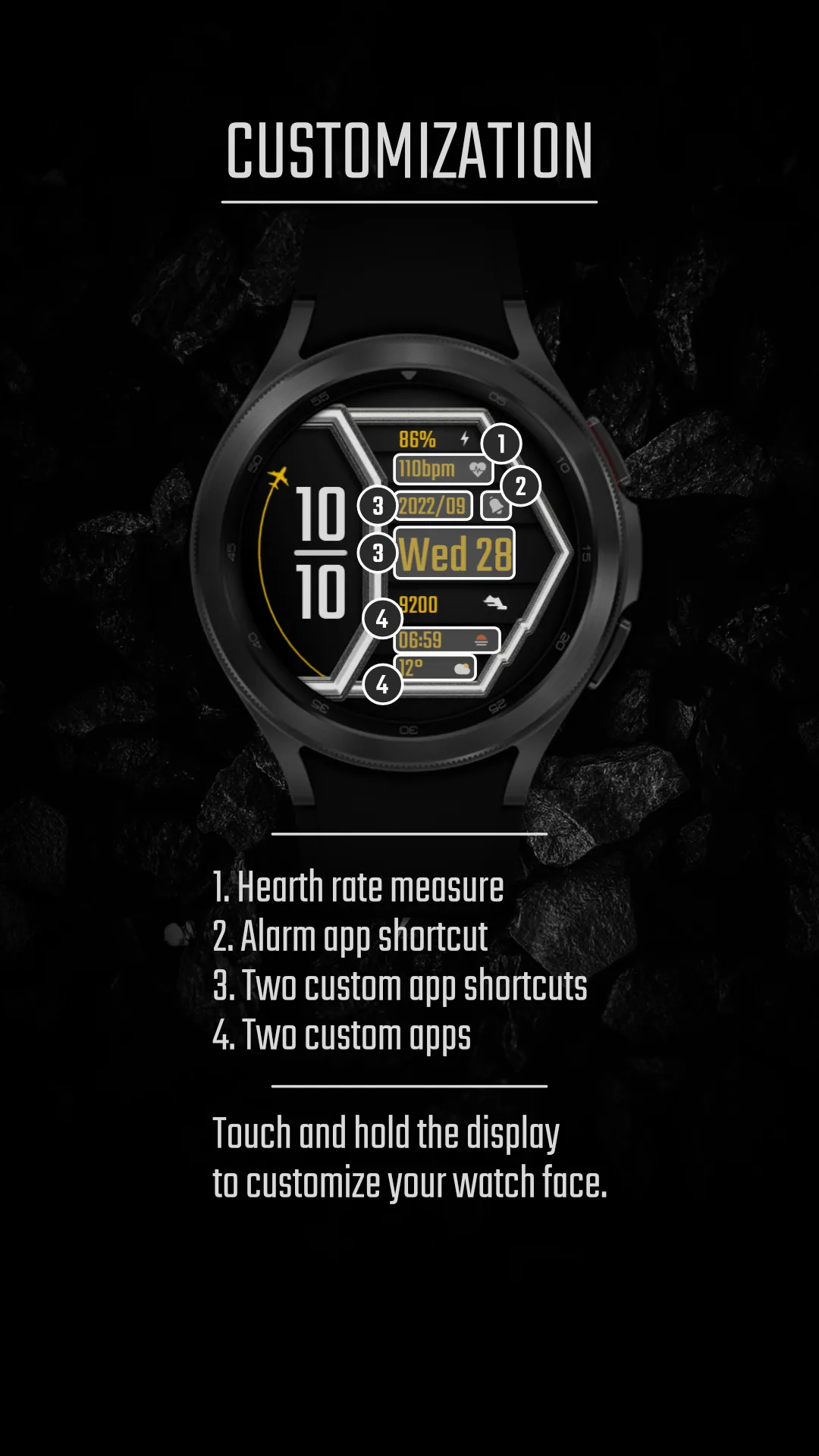 DADAM48 Animated — Animated Wear OS watch face — screenshot 2