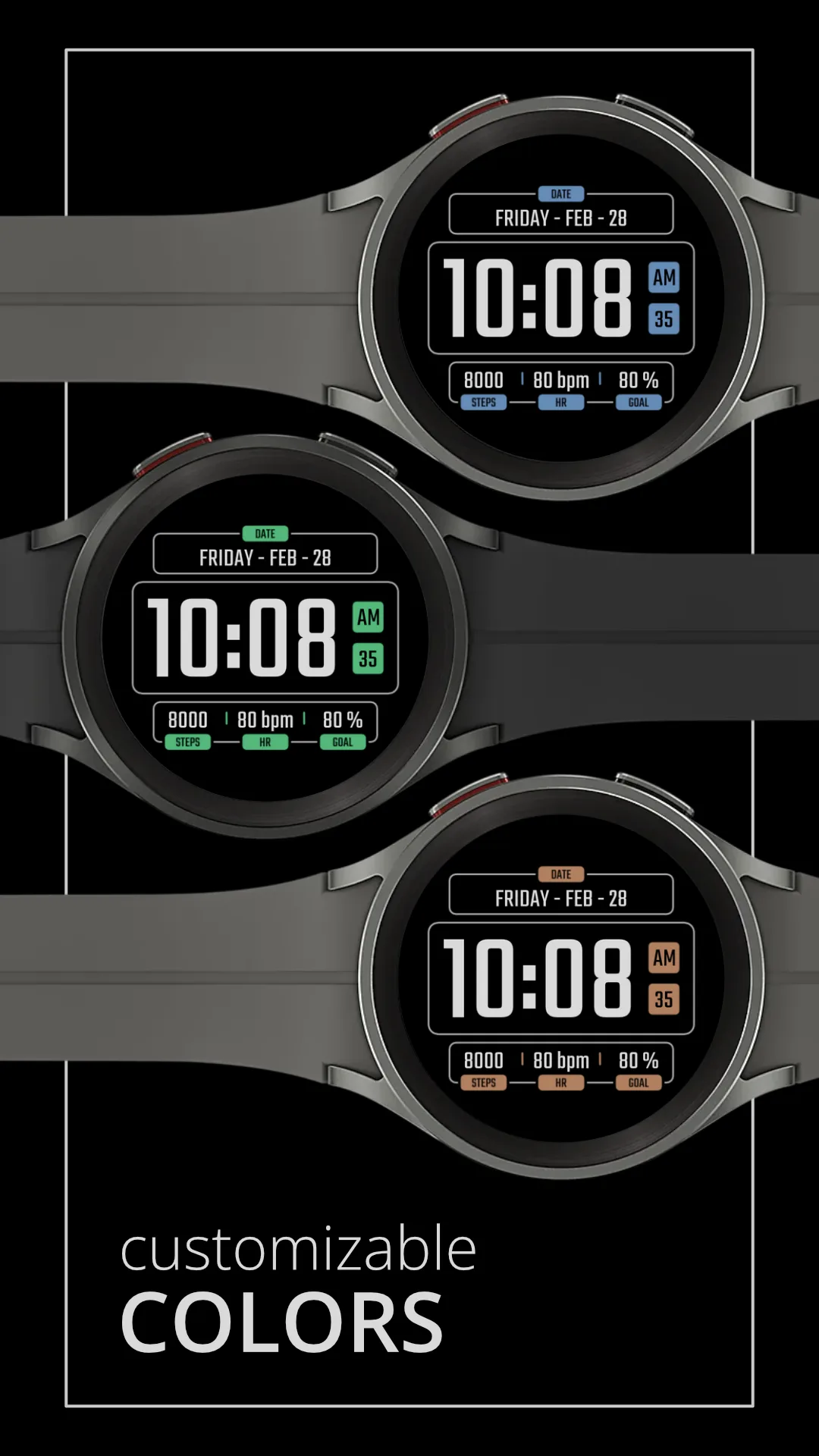 DADAM50 Amoled — Amoled Wear OS watch face — screenshot 2