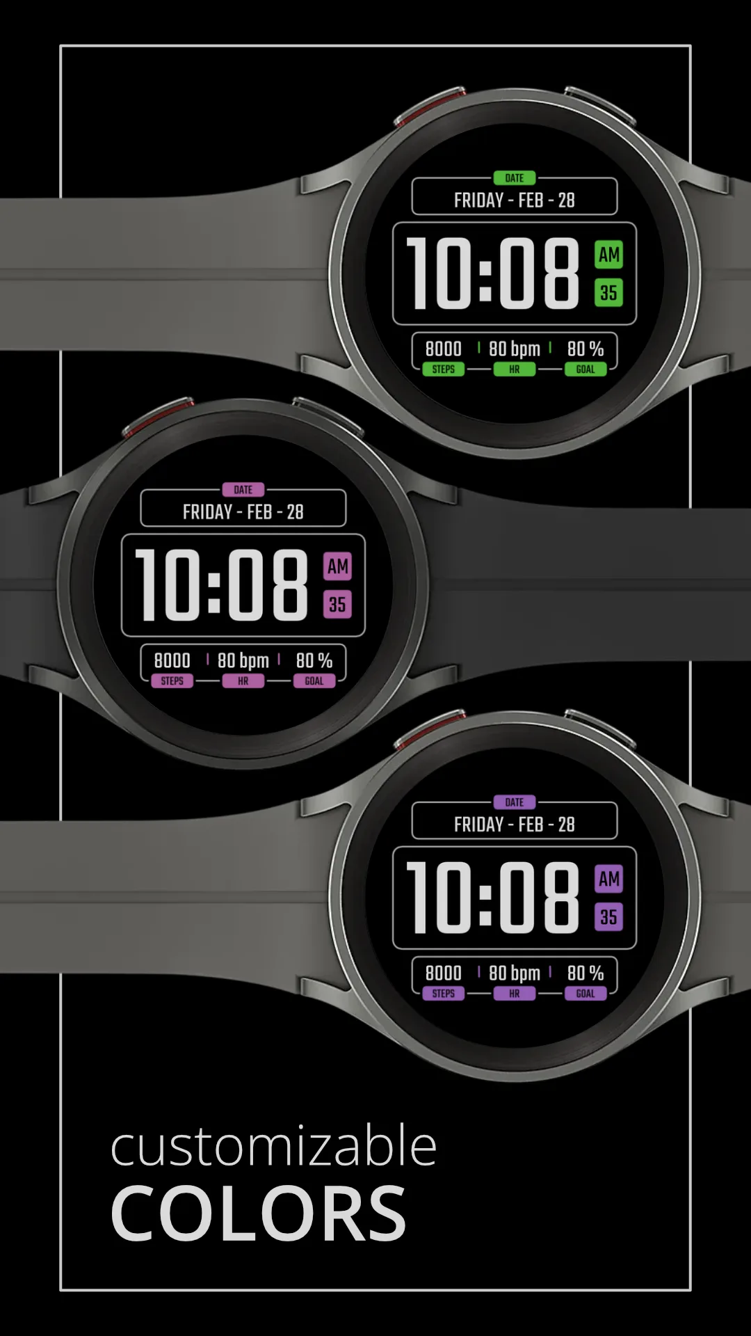 DADAM50 Amoled — Amoled Wear OS watch face — screenshot 3