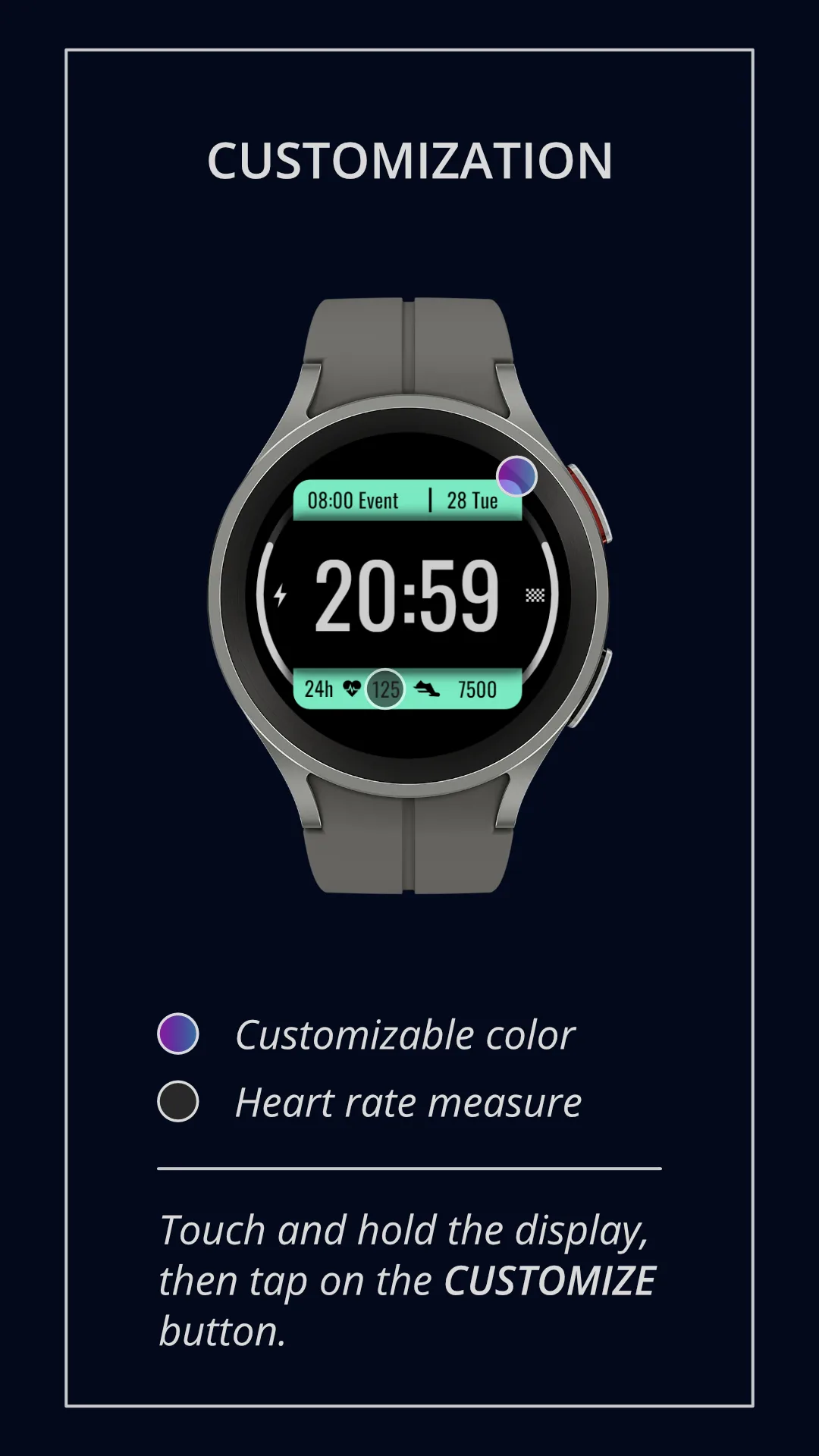 DADAM53 Dashboard — Dashboard Wear OS watch face — screenshot 3