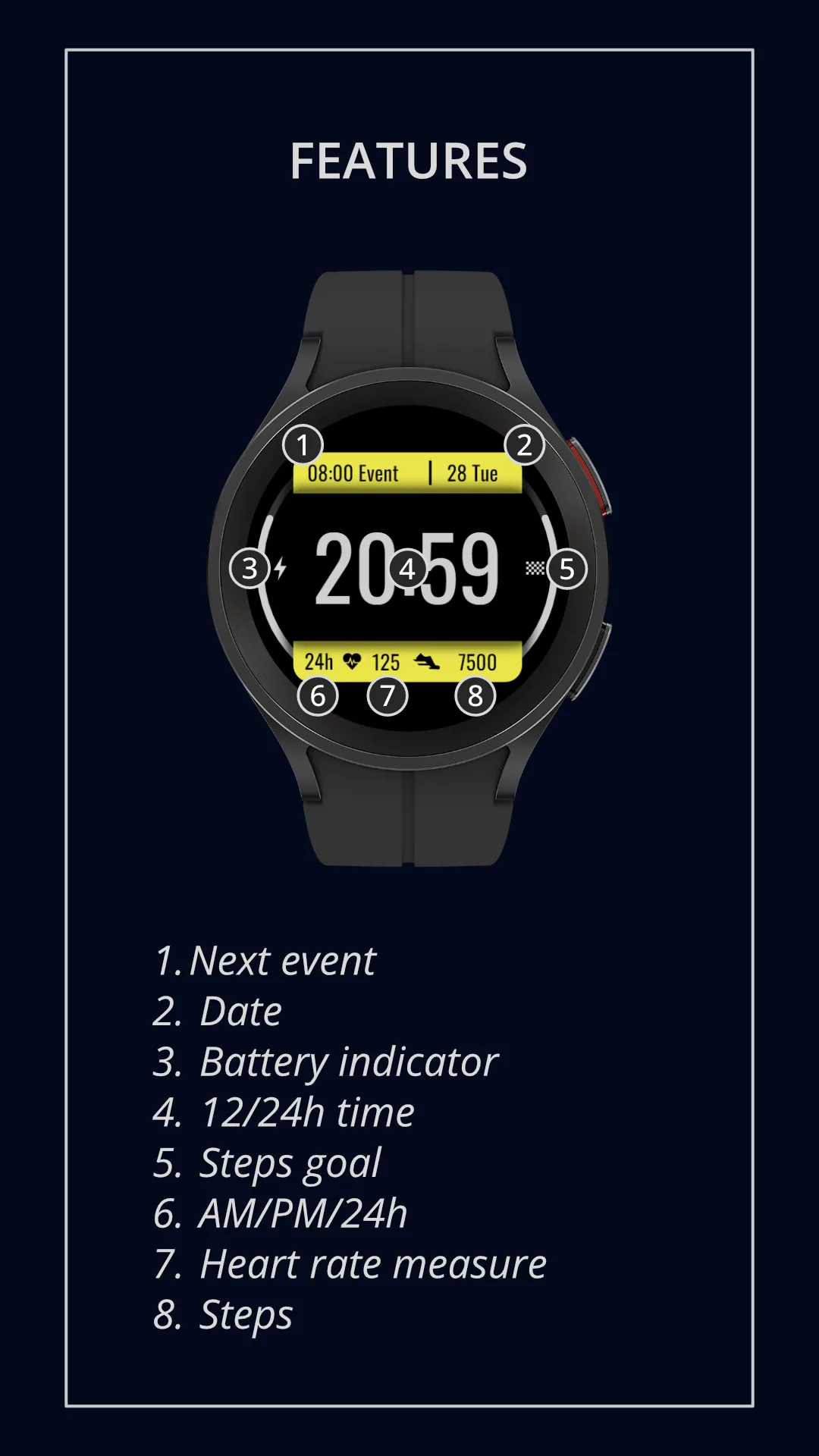 DADAM53 Dashboard — Dashboard Wear OS watch face — screenshot 4