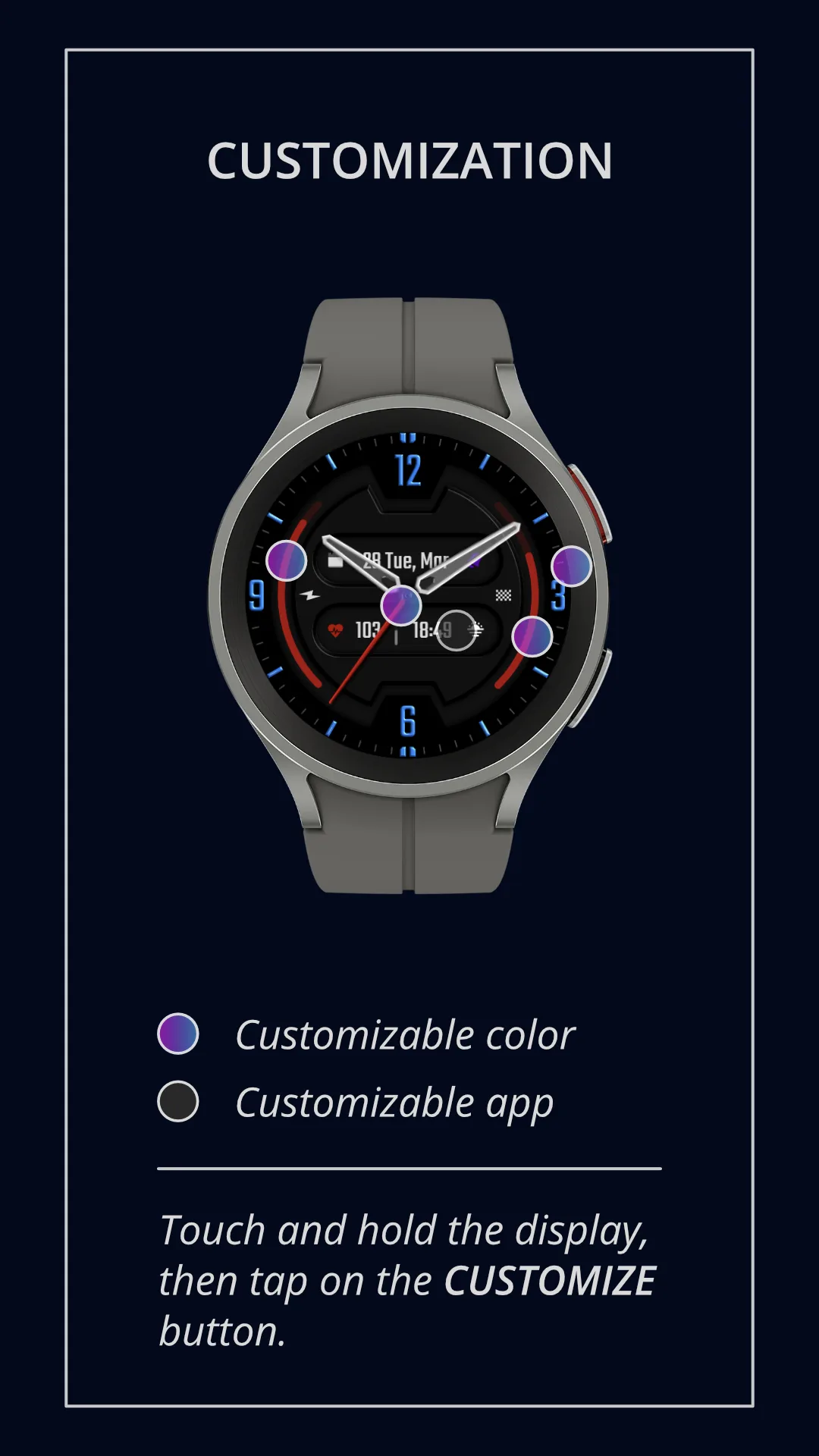 DADAM54 Modern — Modern Wear OS watch face — screenshot 3