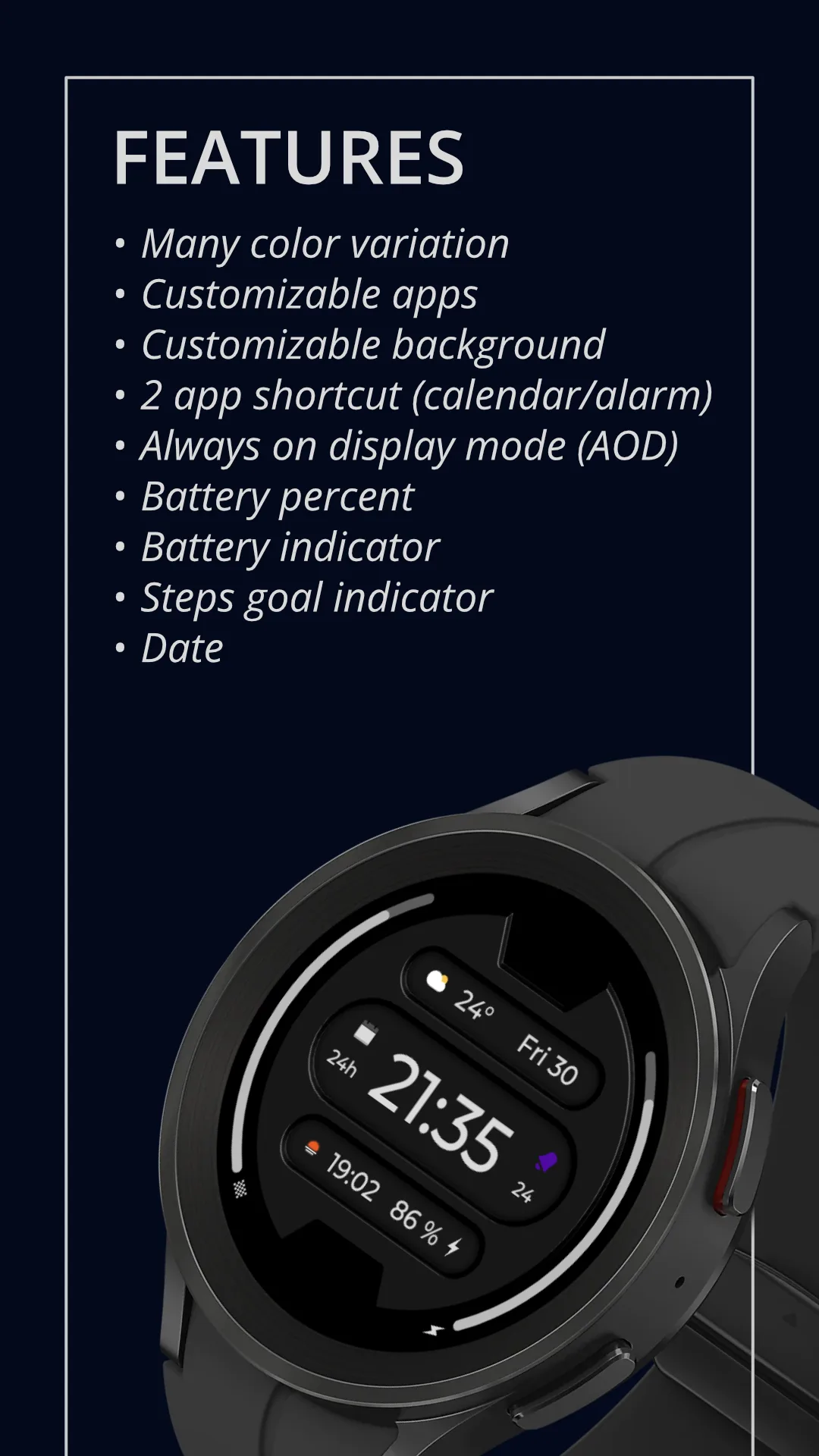 DADAM56 Digital — Digital Wear OS watch face — screenshot 2