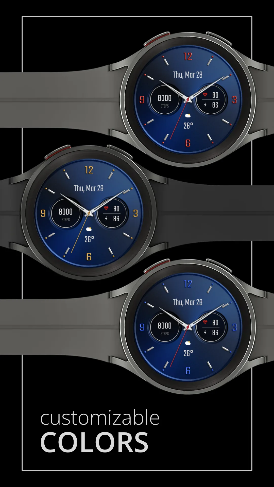 DADAM58B Classic — Classic Wear OS watch face — screenshot 3