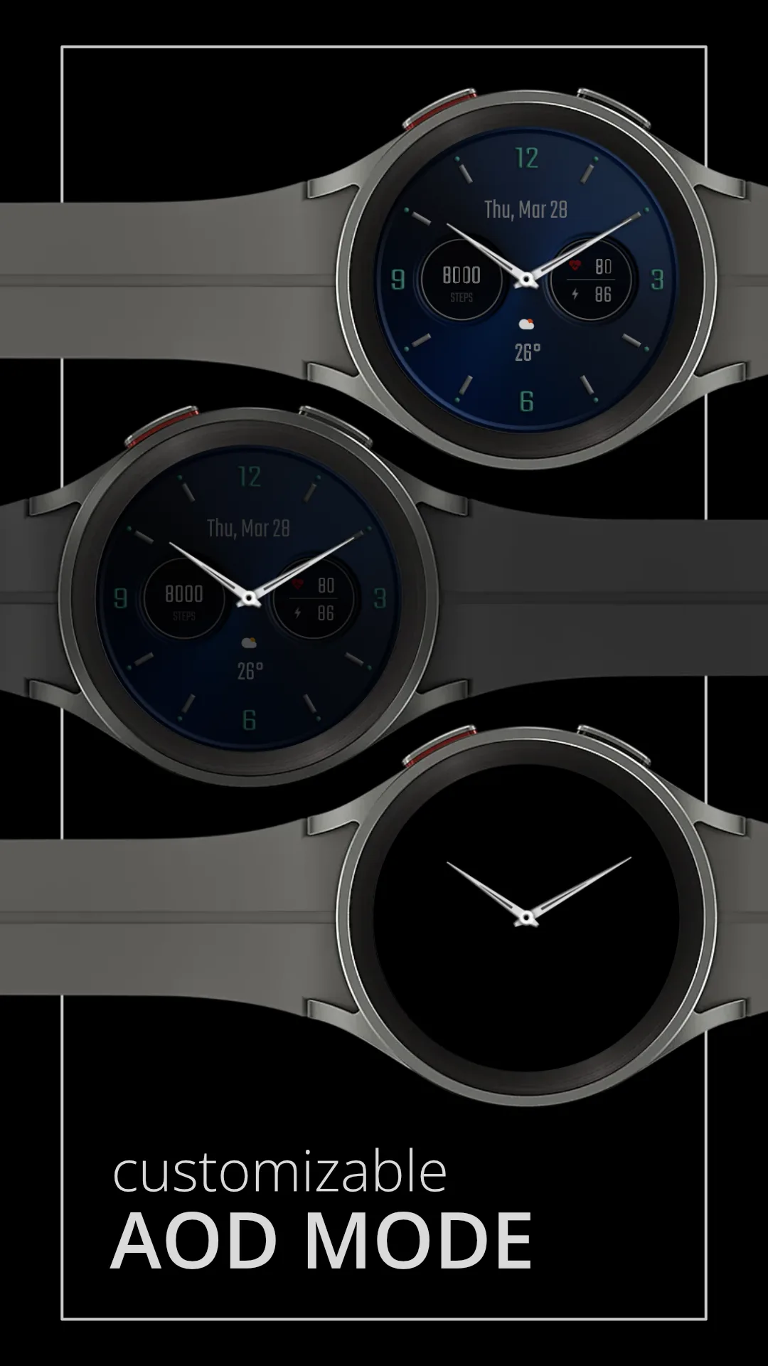 DADAM58B Classic — Classic Wear OS watch face — screenshot 4
