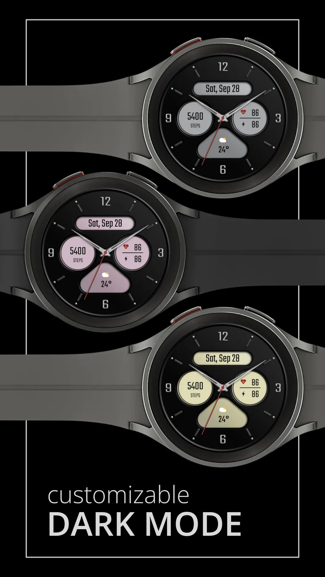 DADAM58W Analog — Analog Wear OS watch face — screenshot 2