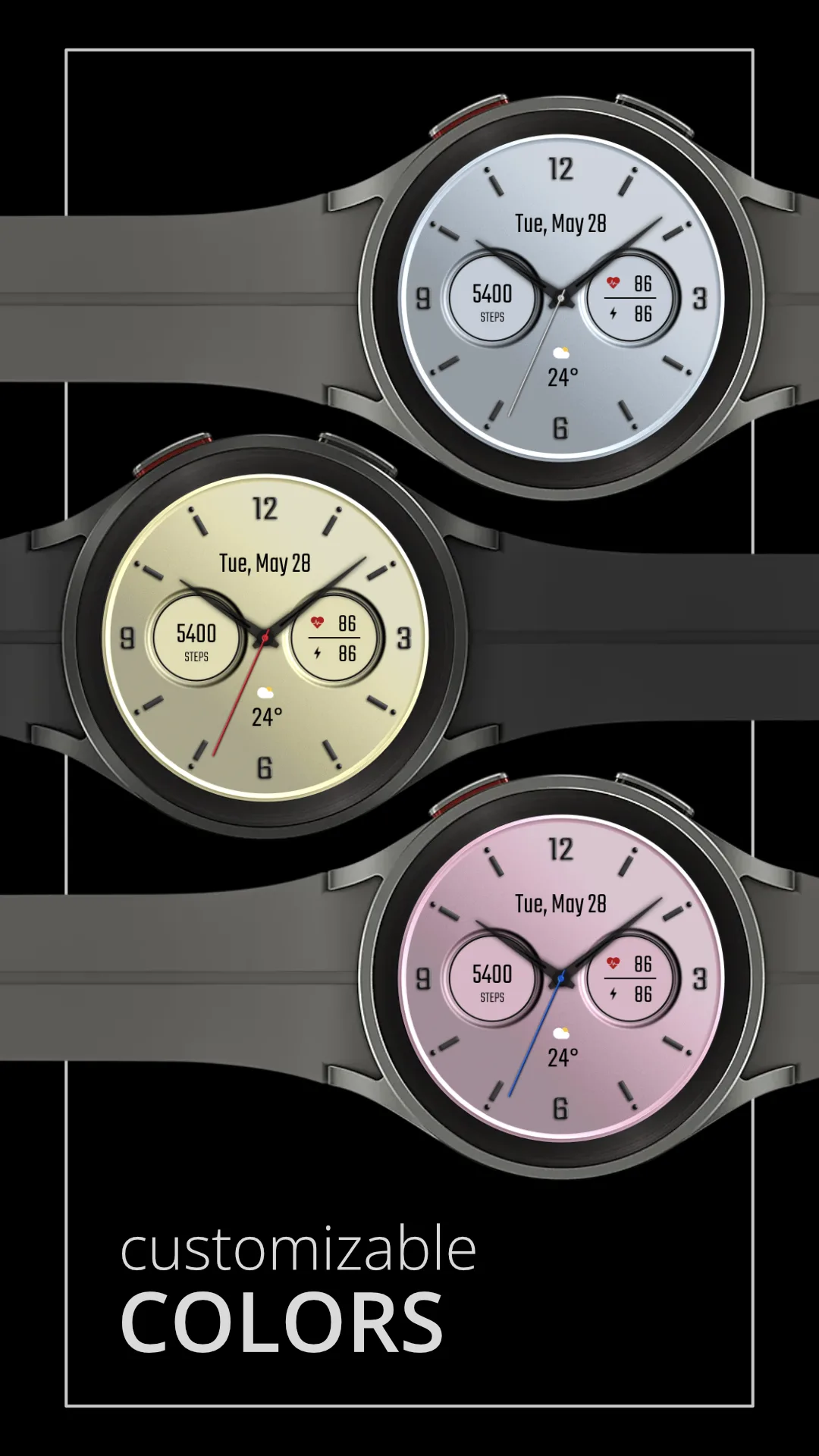 DADAM58W Analog — Analog Wear OS watch face — screenshot 3