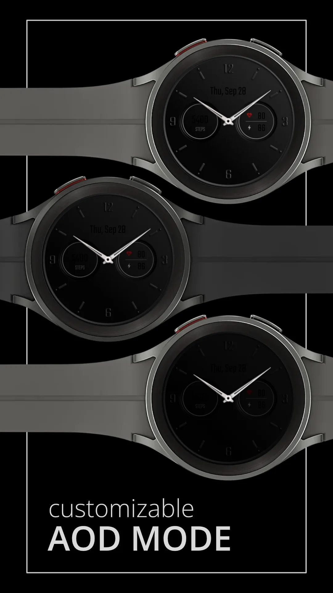 DADAM58W Analog — Analog Wear OS watch face — screenshot 4