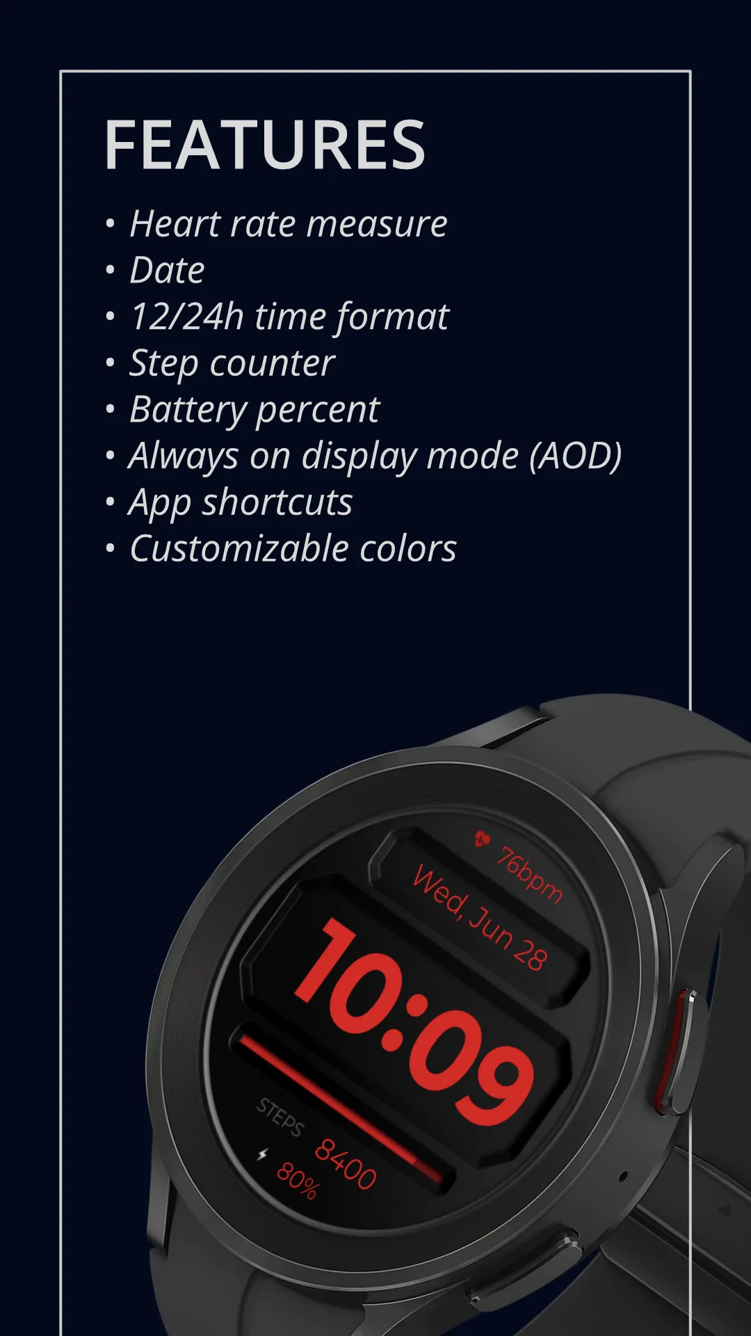 DADAM59 Digital — Digital Wear OS watch face — screenshot 2