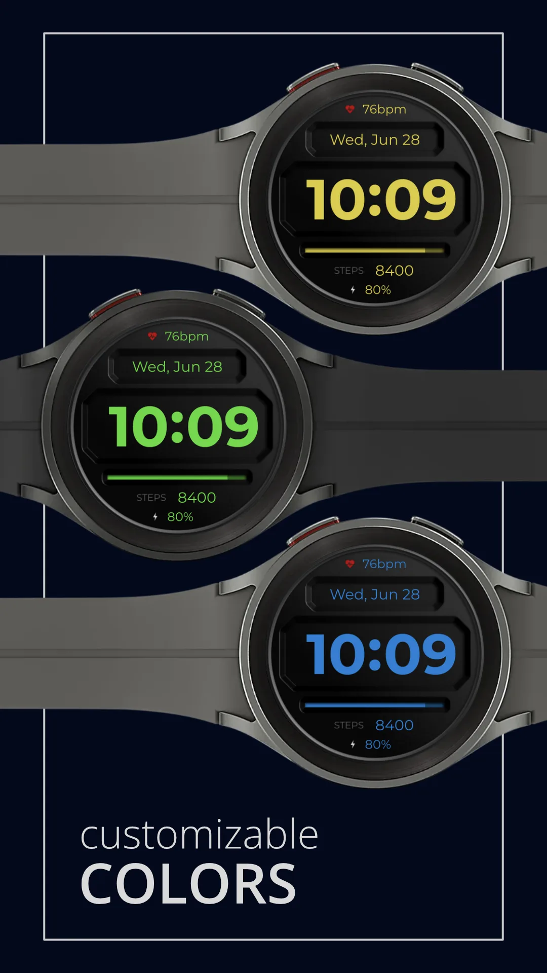 DADAM59 Digital — Digital Wear OS watch face — screenshot 3