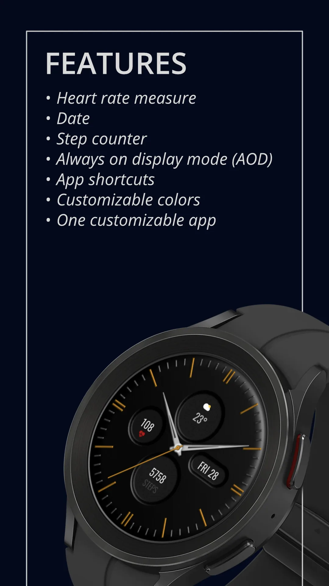 DADAM60 Minimal — Minimal Wear OS watch face — screenshot 2