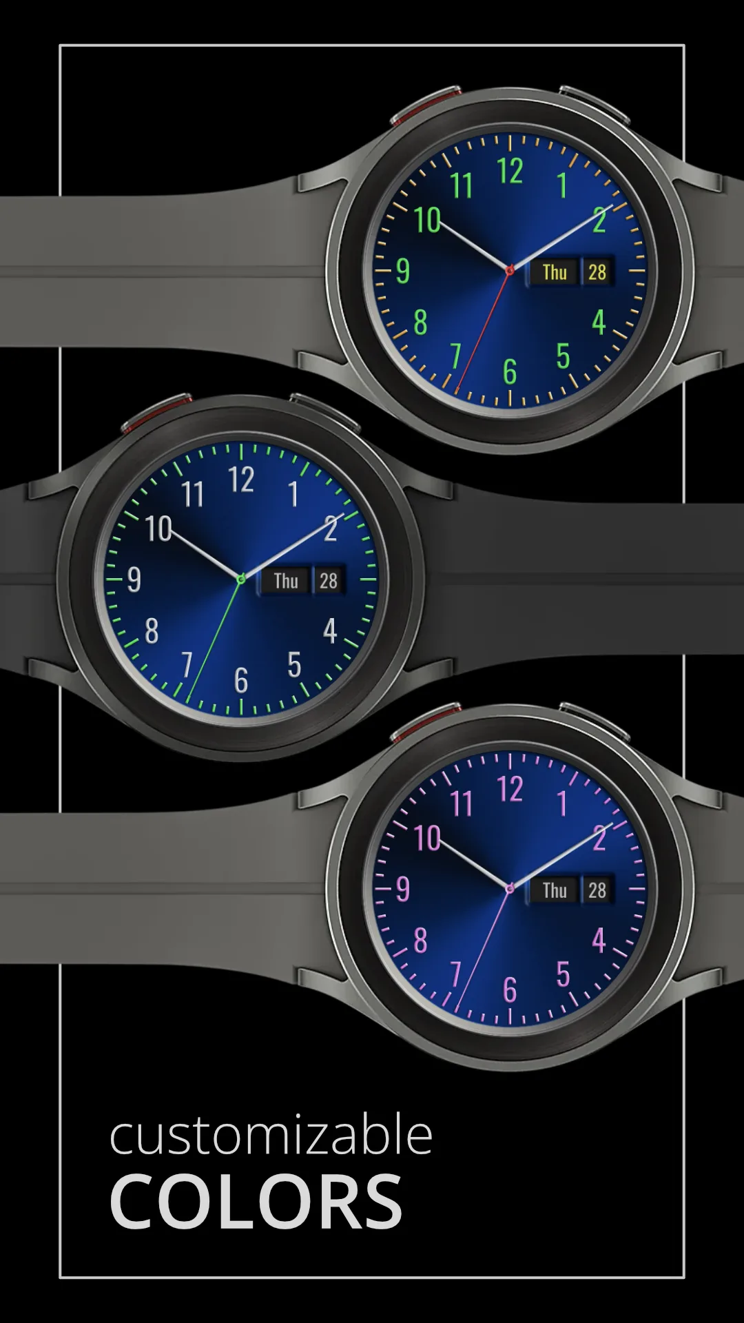 DADAM61B Classic — Classic Wear OS watch face — screenshot 3