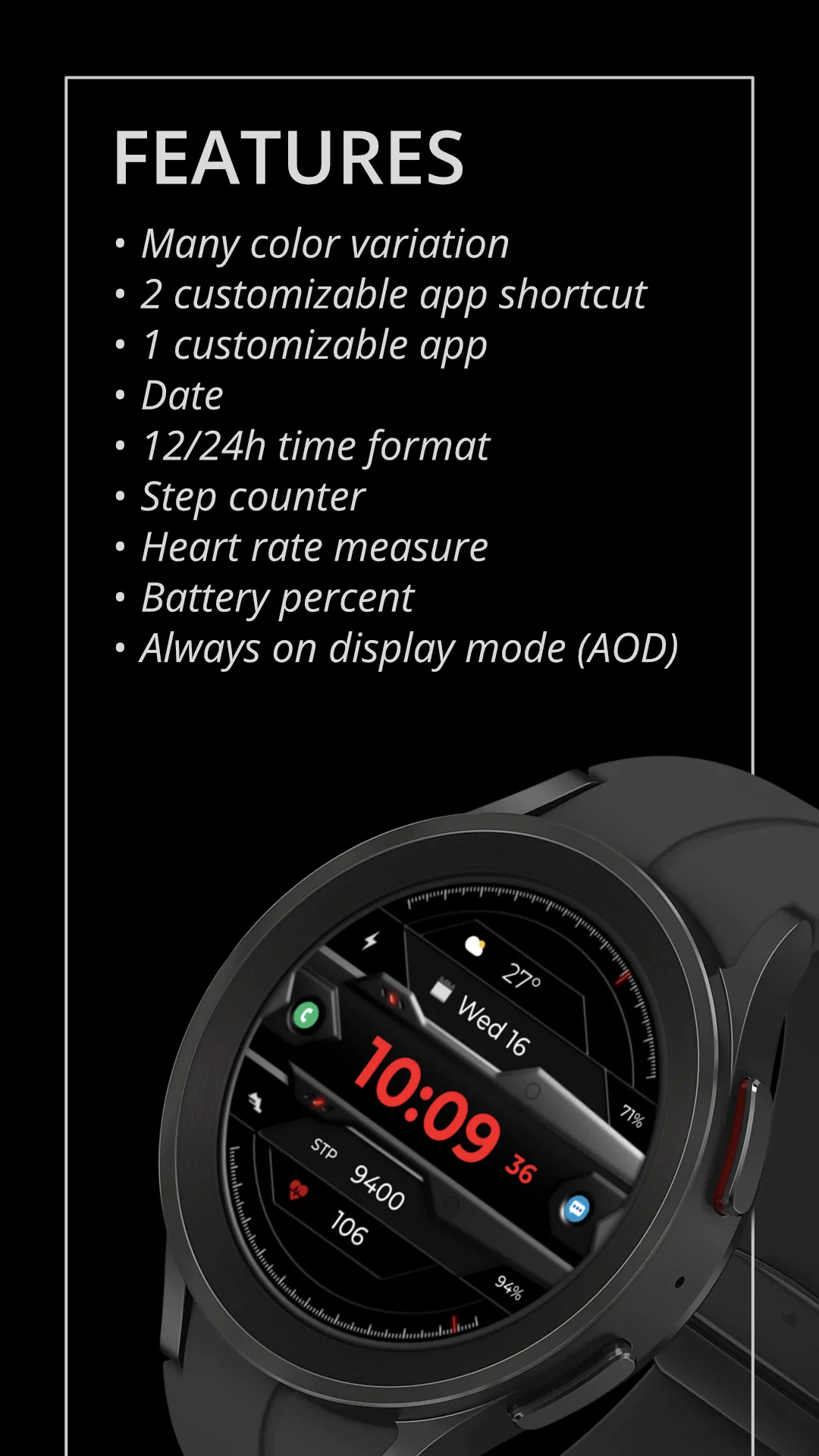 DADAM63 Digital — Digital Wear OS watch face — screenshot 2