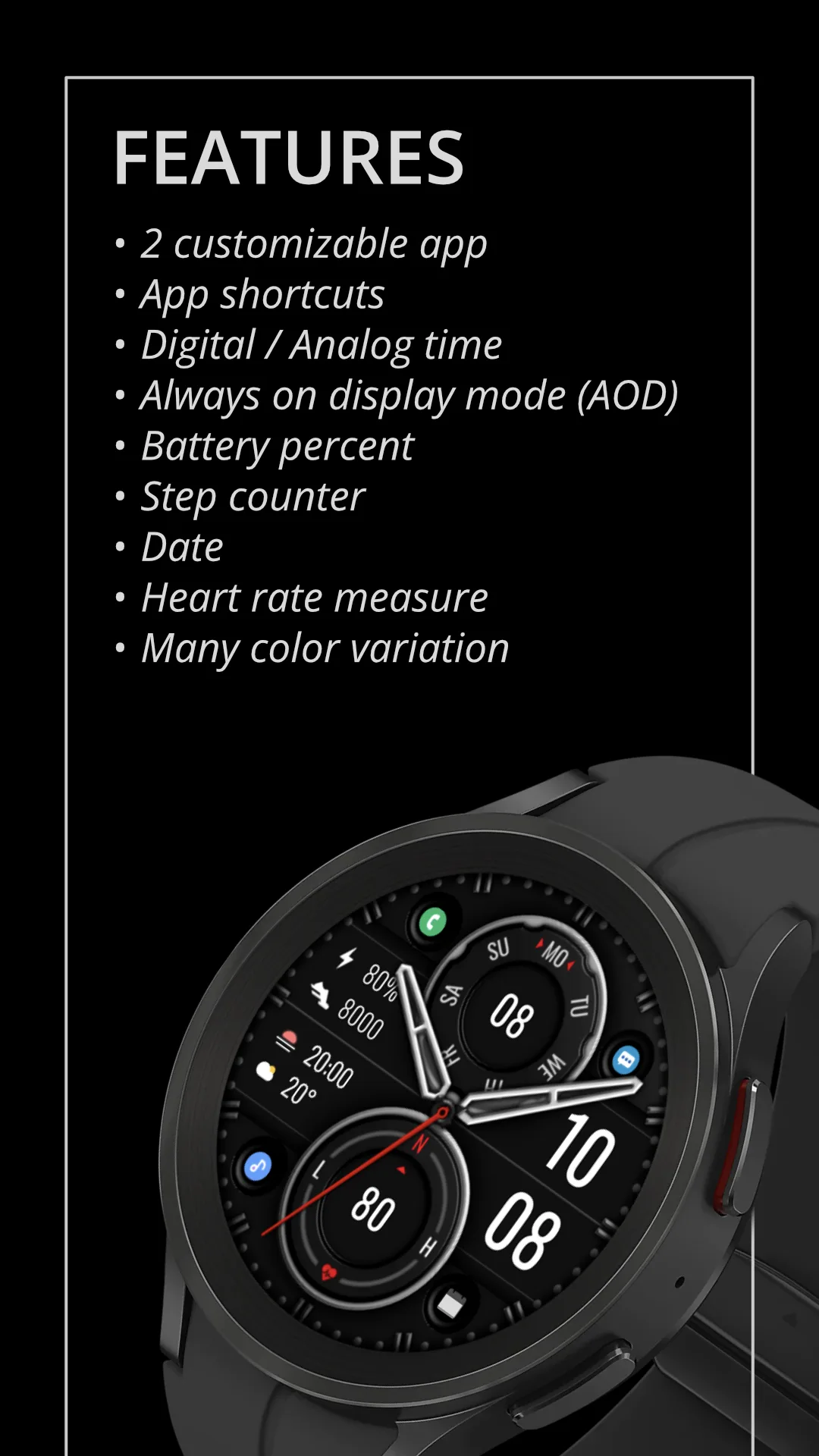 DADAM64 Hybrid — Hybrid Wear OS watch face — screenshot 2