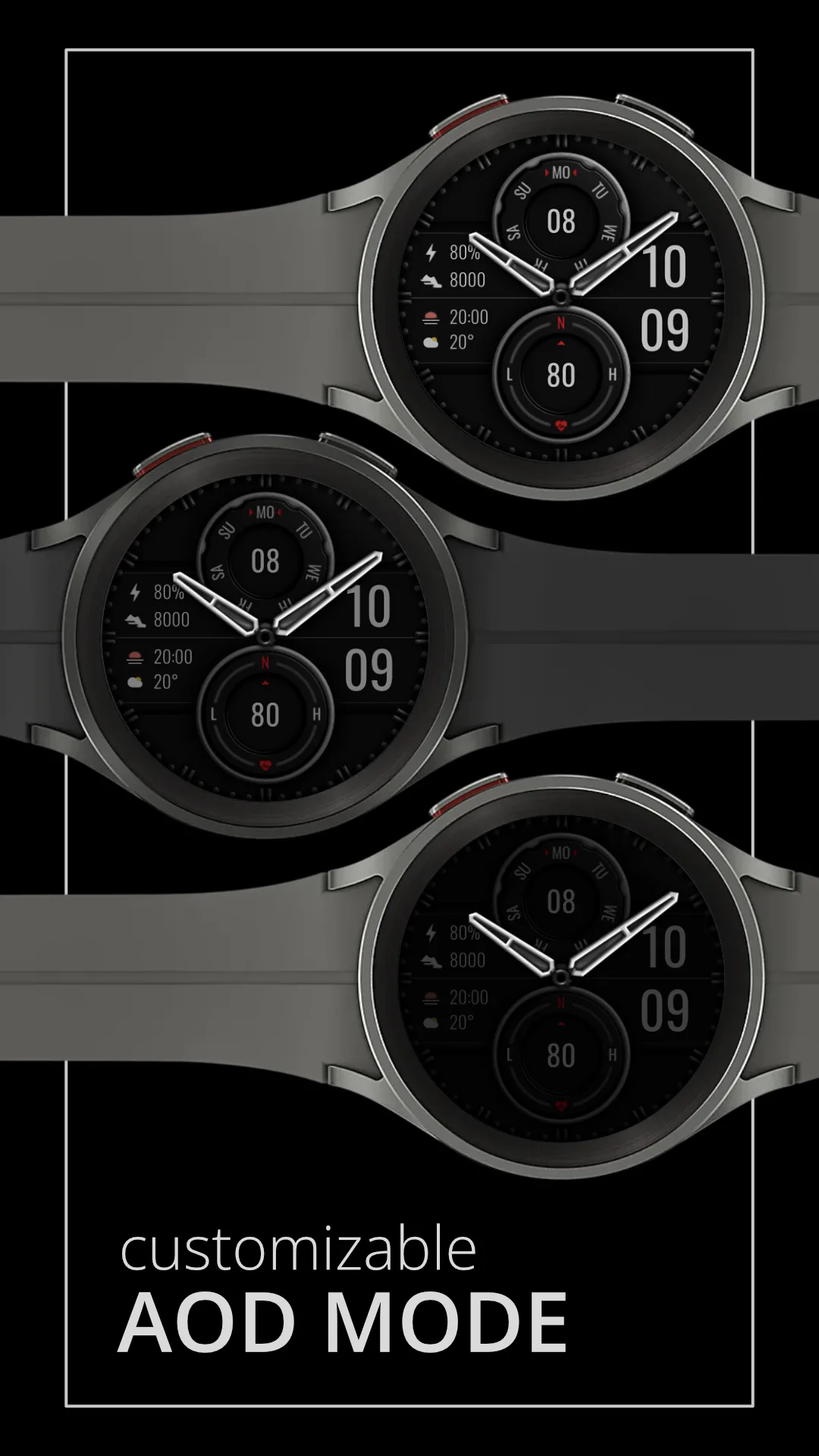 DADAM64 Hybrid — Hybrid Wear OS watch face — screenshot 4
