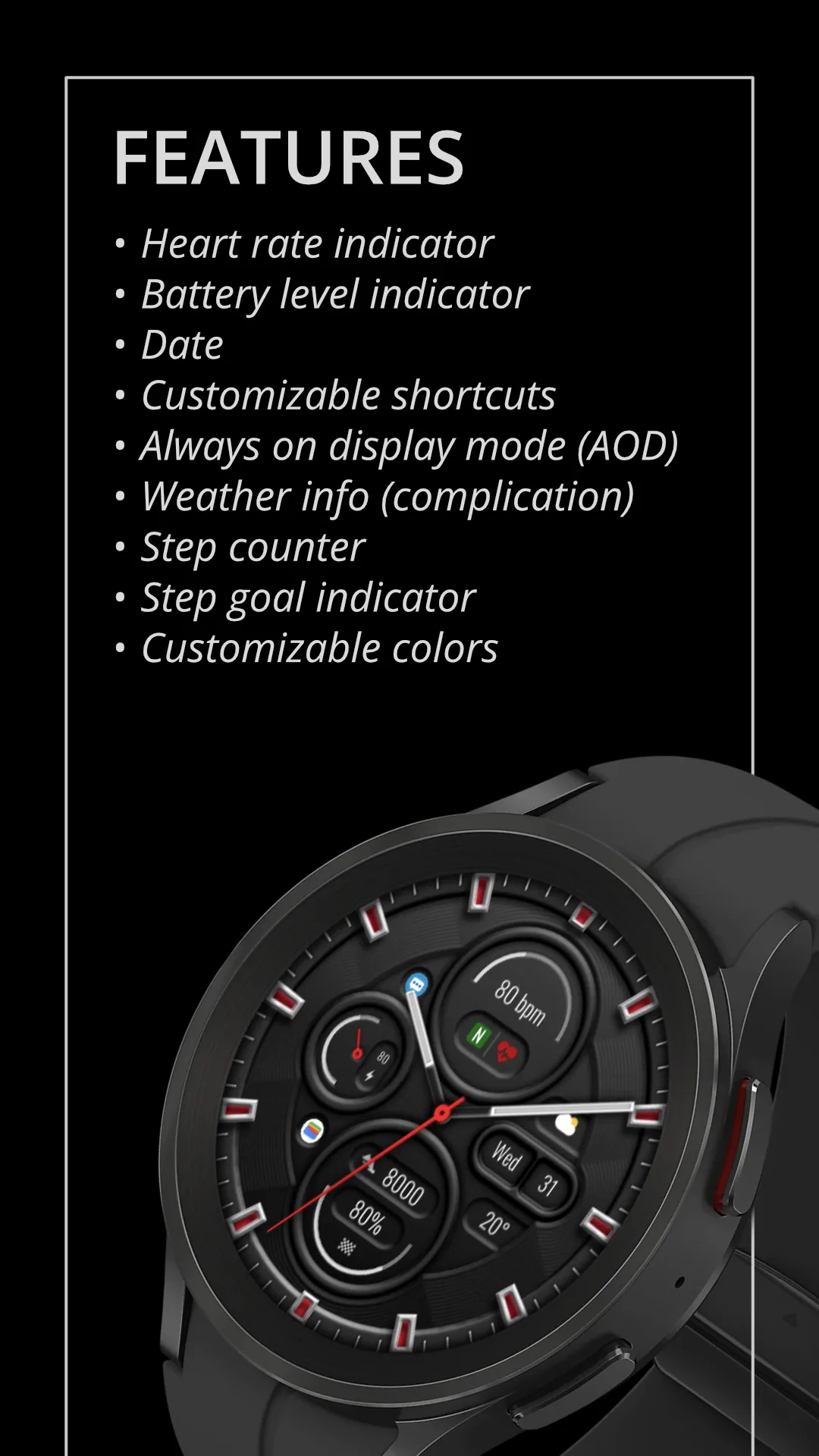 DADAM68 Classic — Classic Wear OS watch face — screenshot 2