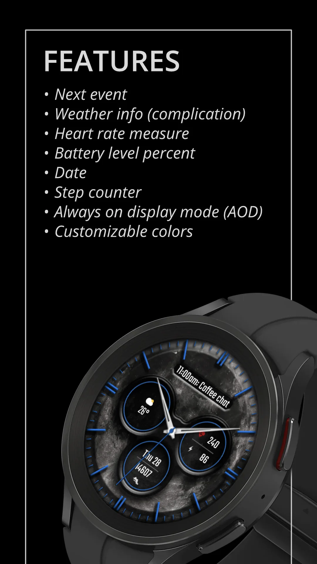DADAM69 Lunar — Lunar Wear OS watch face — screenshot 2