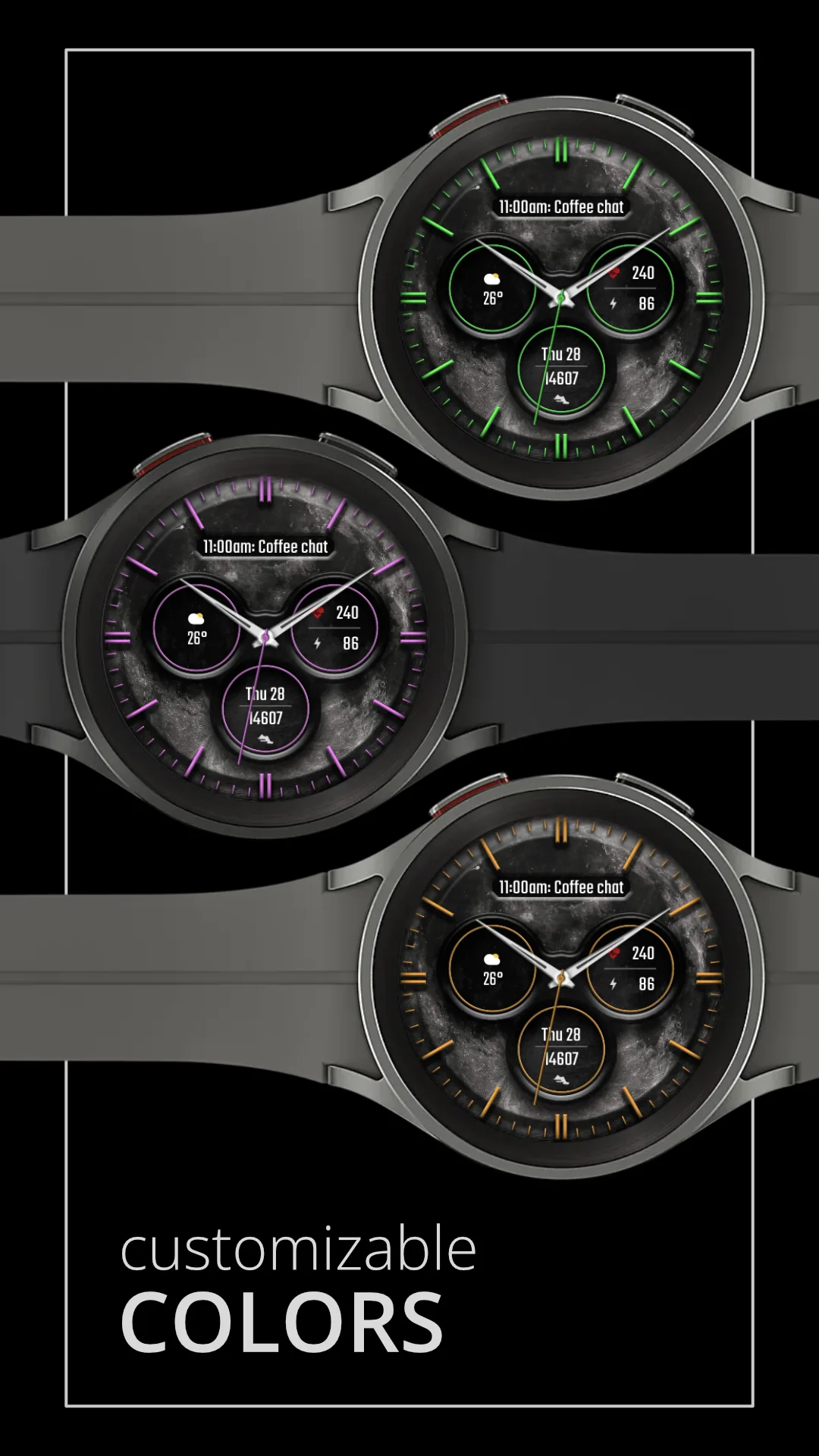DADAM69 Lunar — Lunar Wear OS watch face — screenshot 3