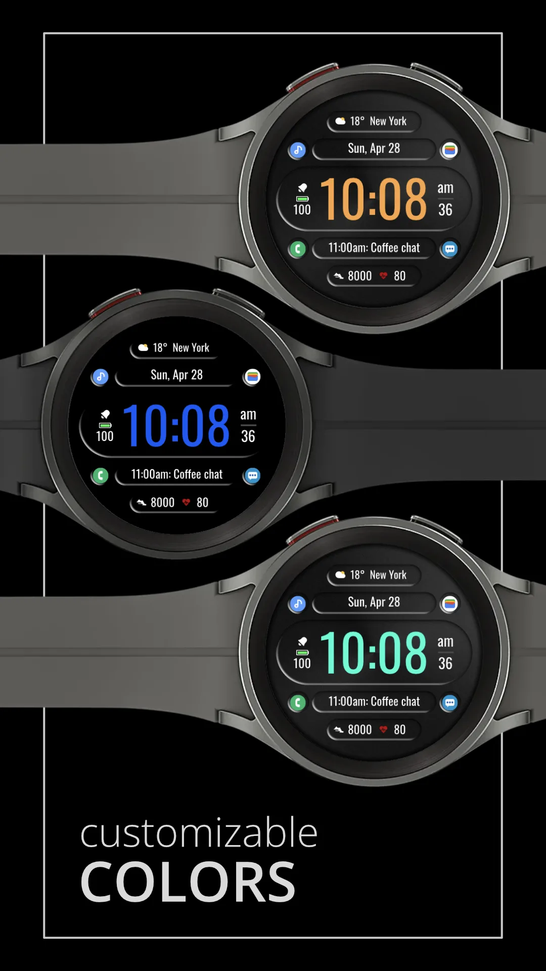 DADAM72 Digital — Digital Wear OS watch face — screenshot 2