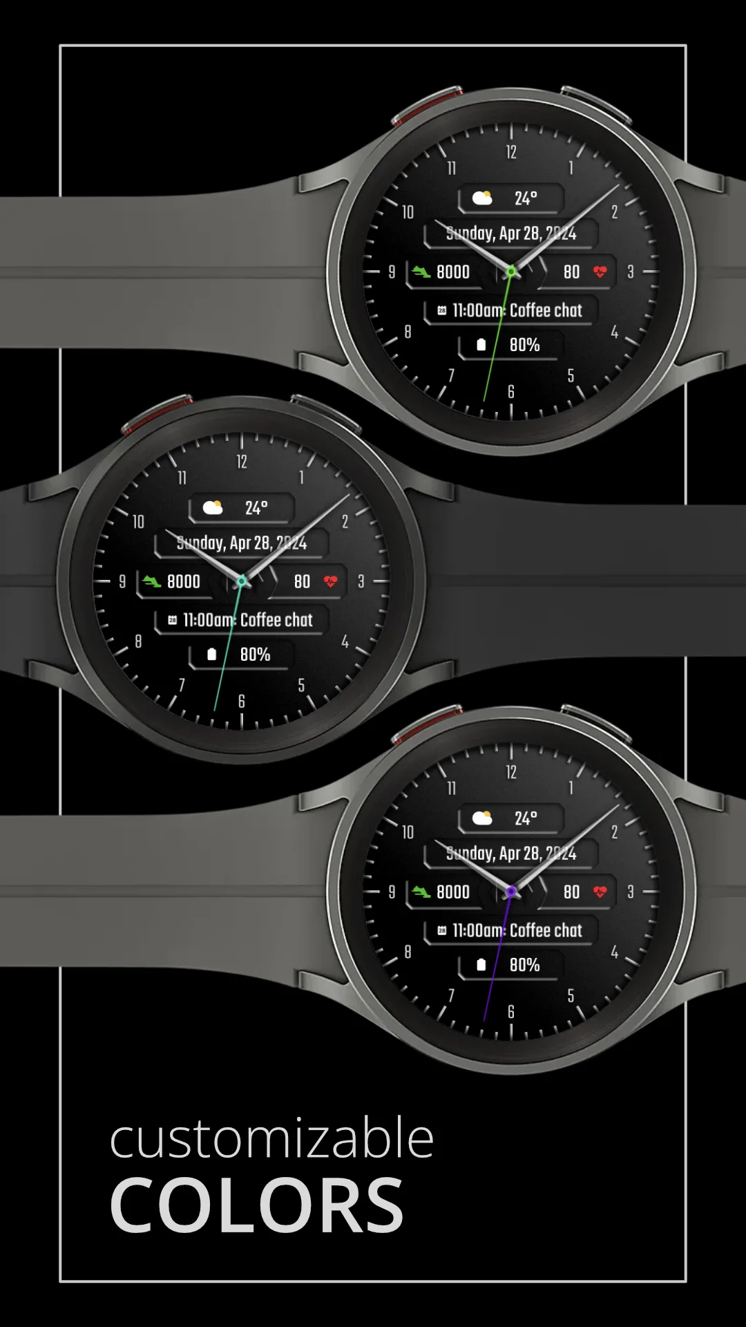DADAM73 Classic — Classic Wear OS watch face — screenshot 3