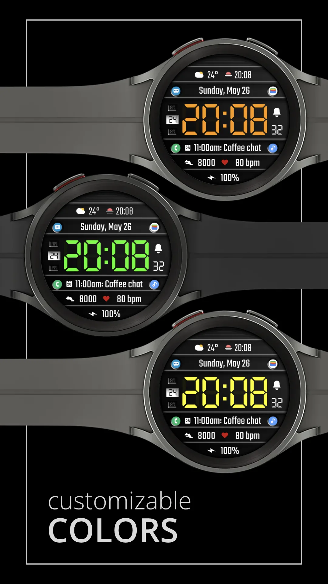 DADAM75 Digital — Digital Wear OS watch face — screenshot 2