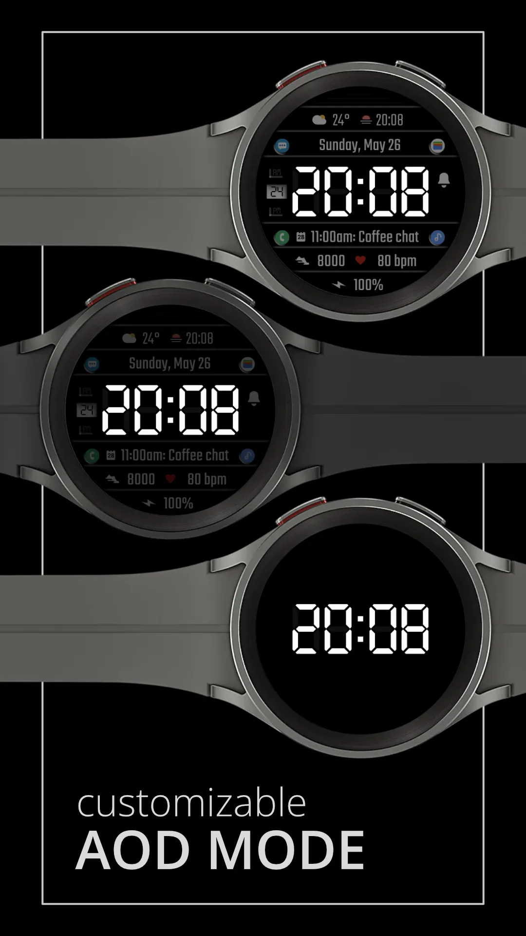 DADAM75 Digital — Digital Wear OS watch face — screenshot 3
