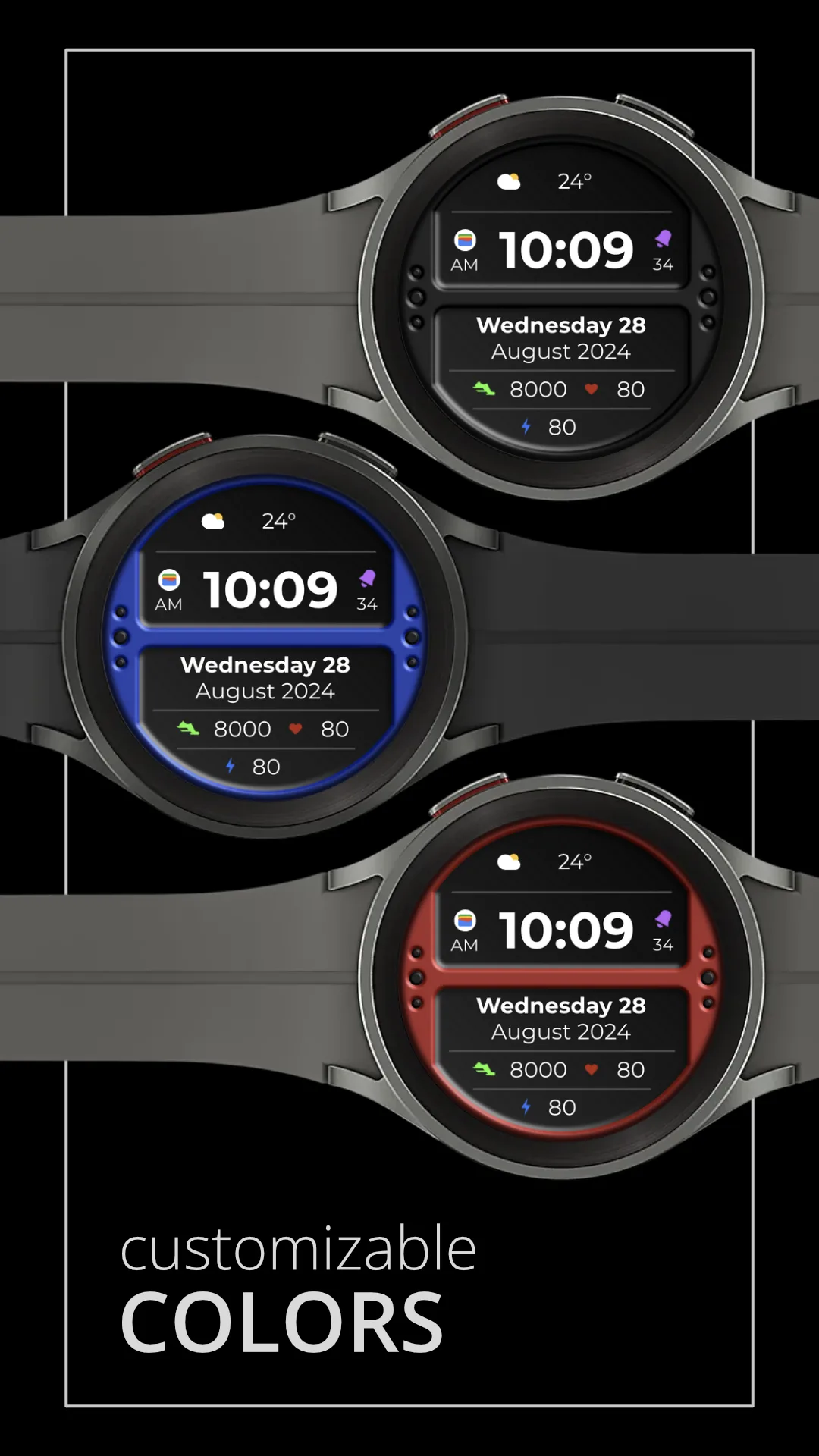DADAM80 Digital — Digital Wear OS watch face — screenshot 2