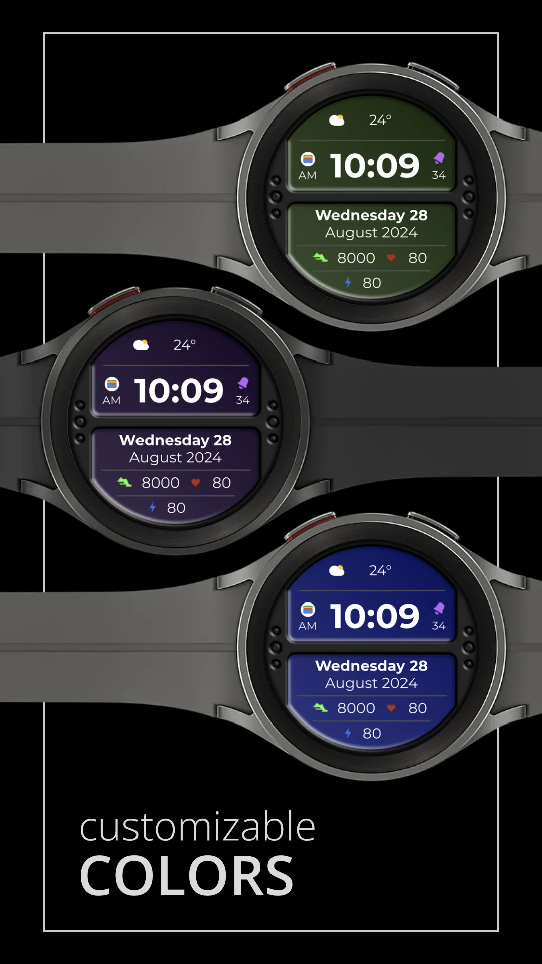 DADAM80 Digital — Digital Wear OS watch face — screenshot 3