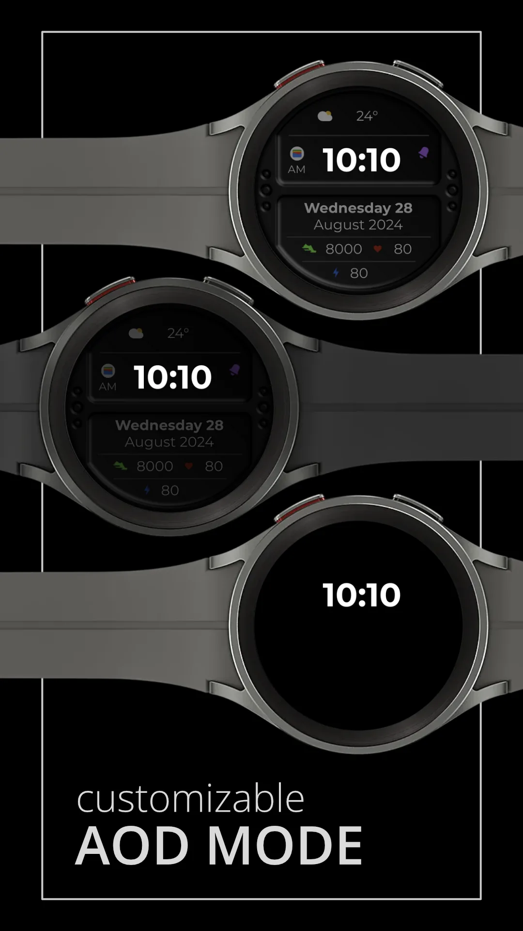 DADAM80 Digital — Digital Wear OS watch face — screenshot 4