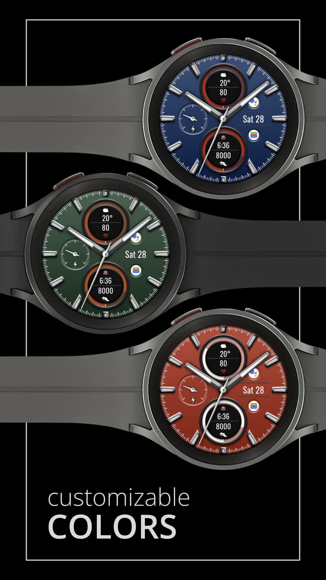 DADAM95 Analog — Analog Wear OS watch face — screenshot 2