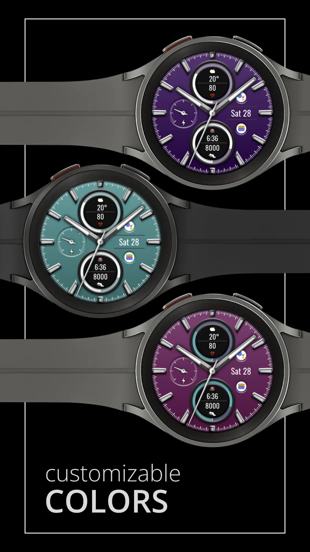 DADAM95 Analog — Analog Wear OS watch face — screenshot 3
