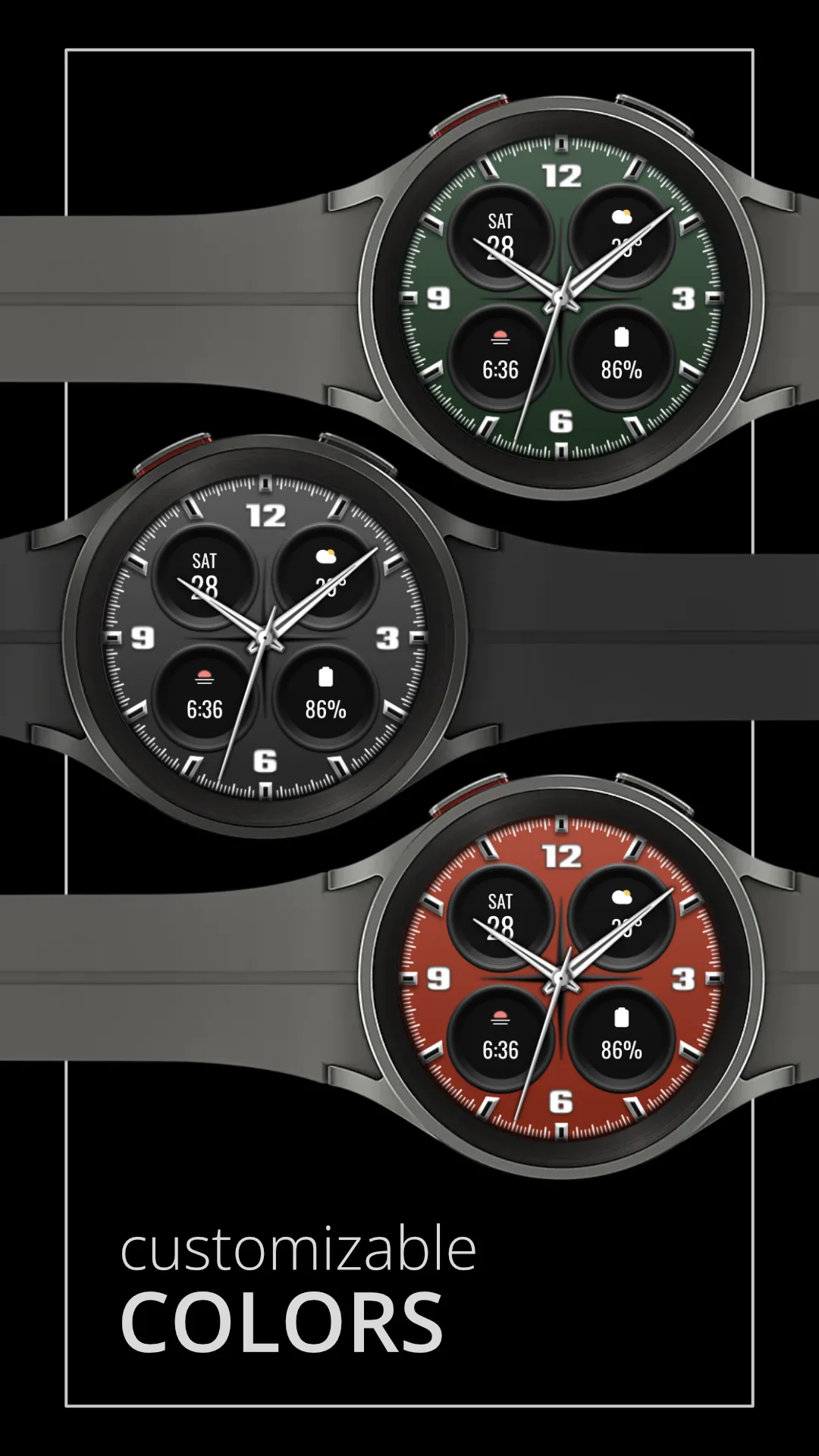 DADAM96 Analog — Analog Wear OS watch face — screenshot 2