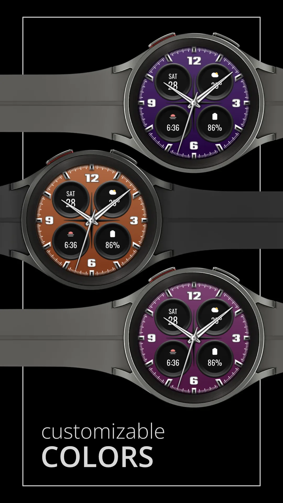 DADAM96 Analog — Analog Wear OS watch face — screenshot 3