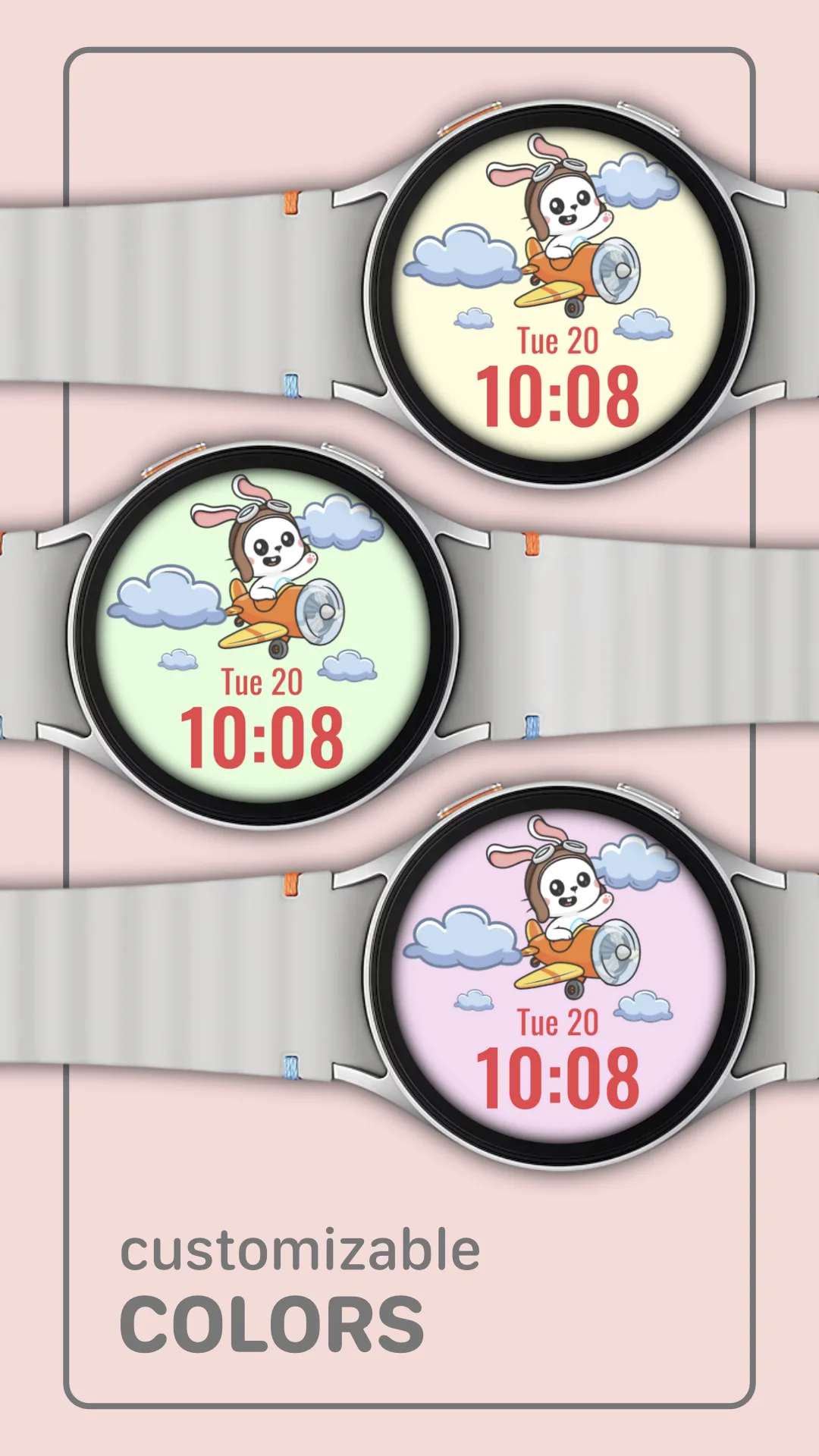 LUNA2 Rabbit — Rabbit Wear OS watch face — screenshot 2