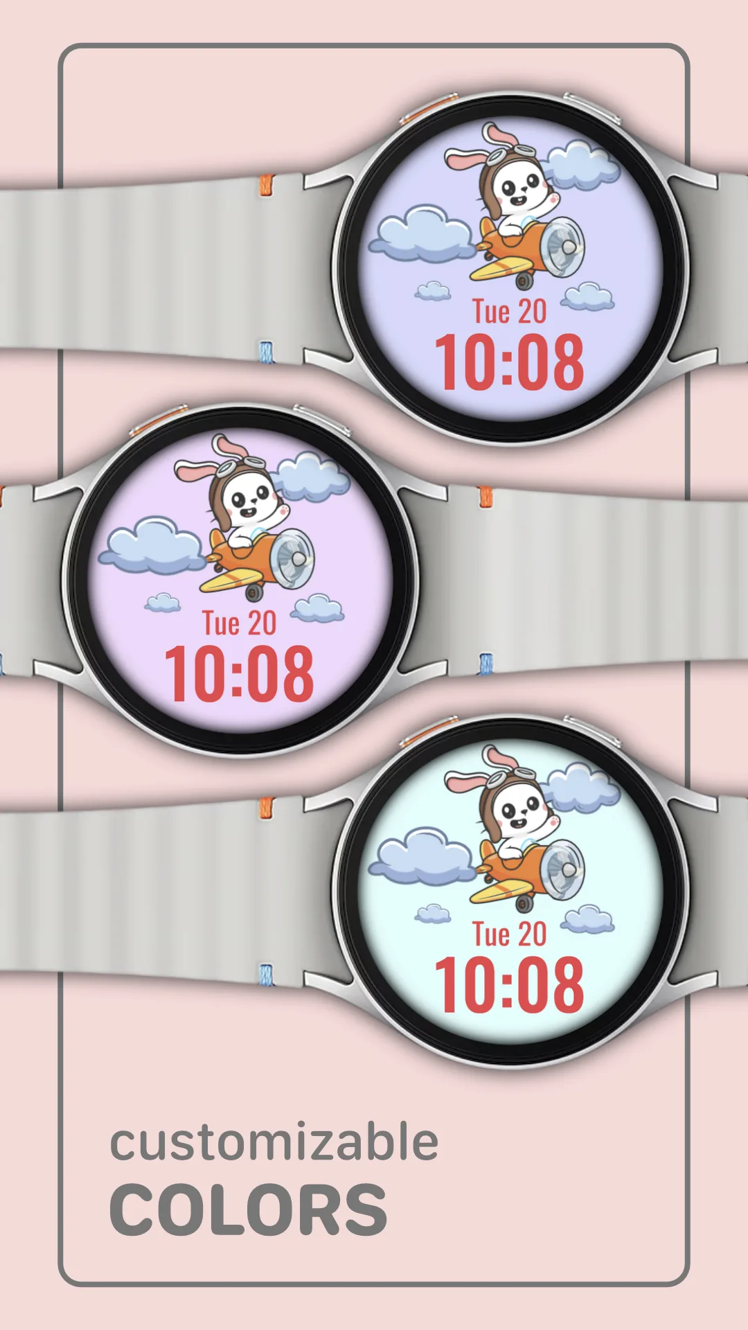 LUNA2 Rabbit — Rabbit Wear OS watch face — screenshot 3