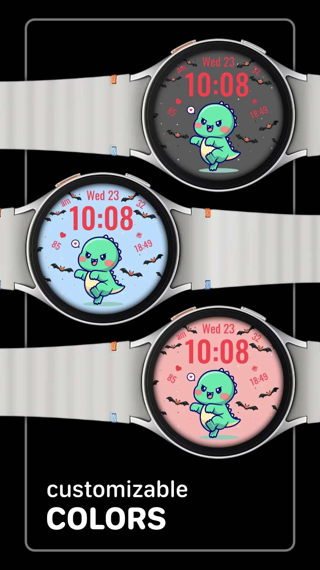 LUNA3 Dino — Dino Wear OS watch face — screenshot 3
