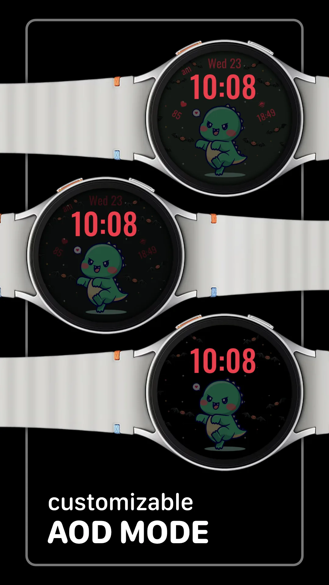 LUNA3 Dino — Dino Wear OS watch face — screenshot 4