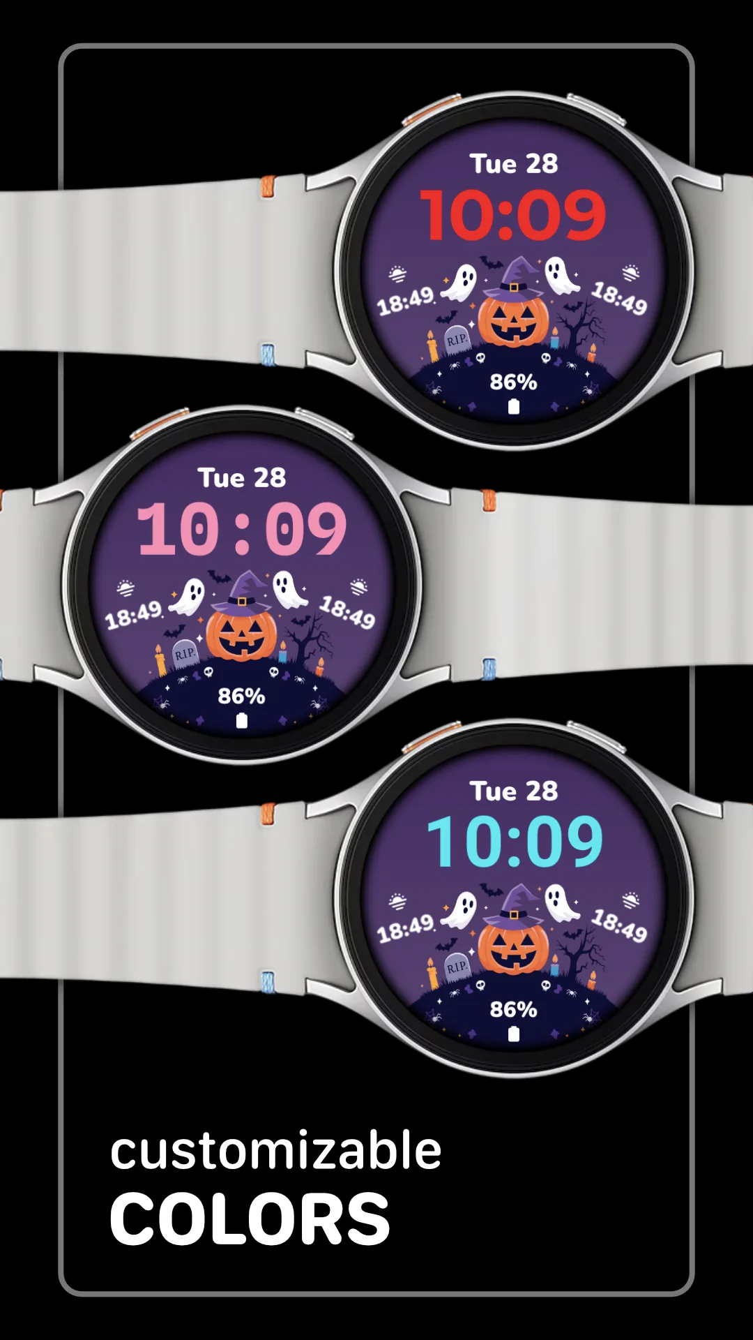 LUNA4 Halloween — Halloween Wear OS watch face — screenshot 3