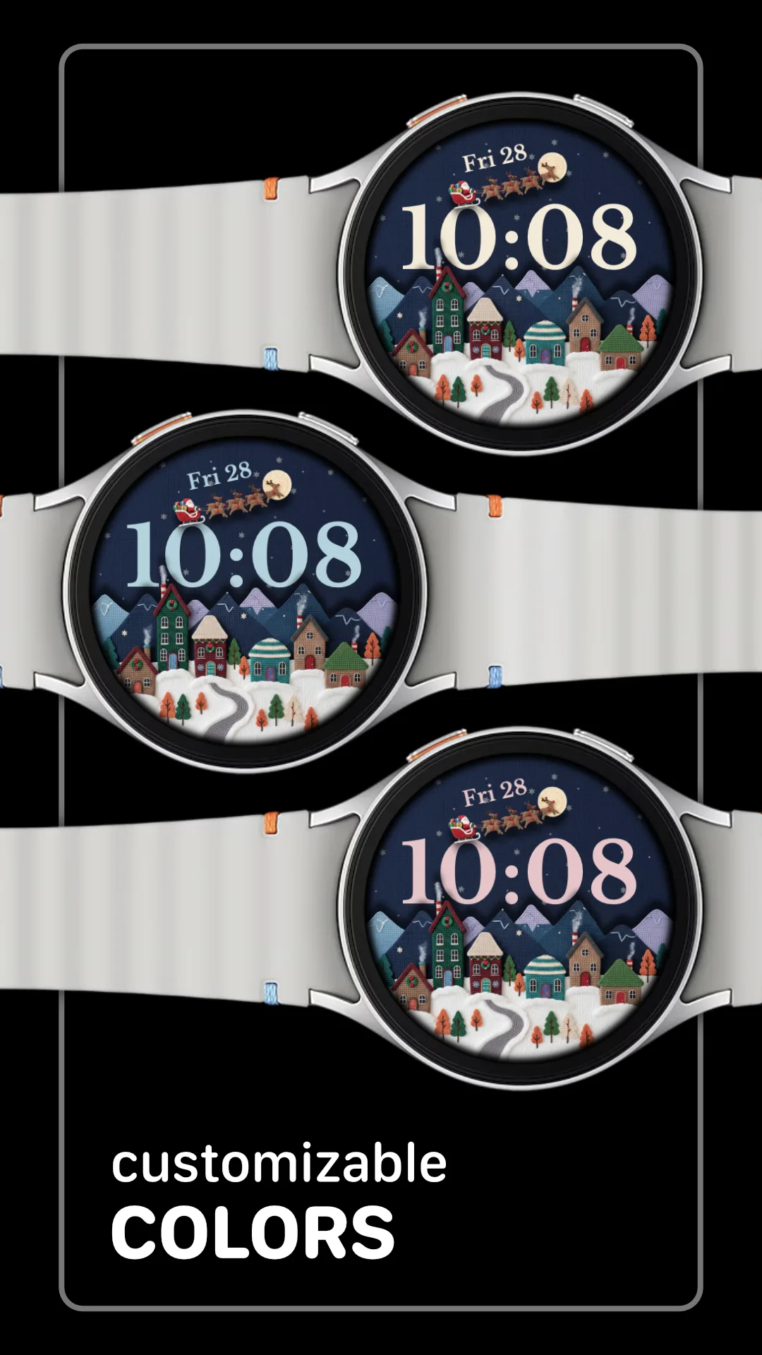 LUNA6 Christmas — Christmas Wear OS watch face — screenshot 2