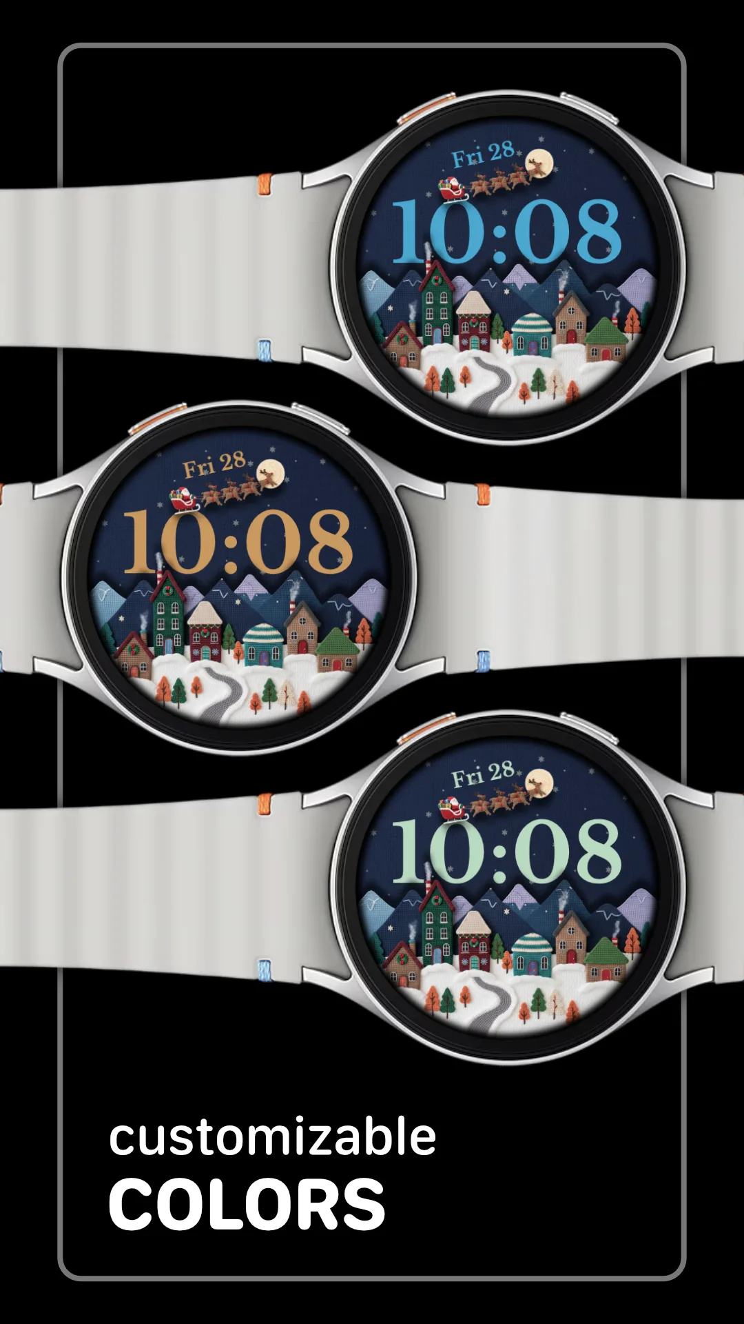 LUNA6 Christmas — Christmas Wear OS watch face — screenshot 3