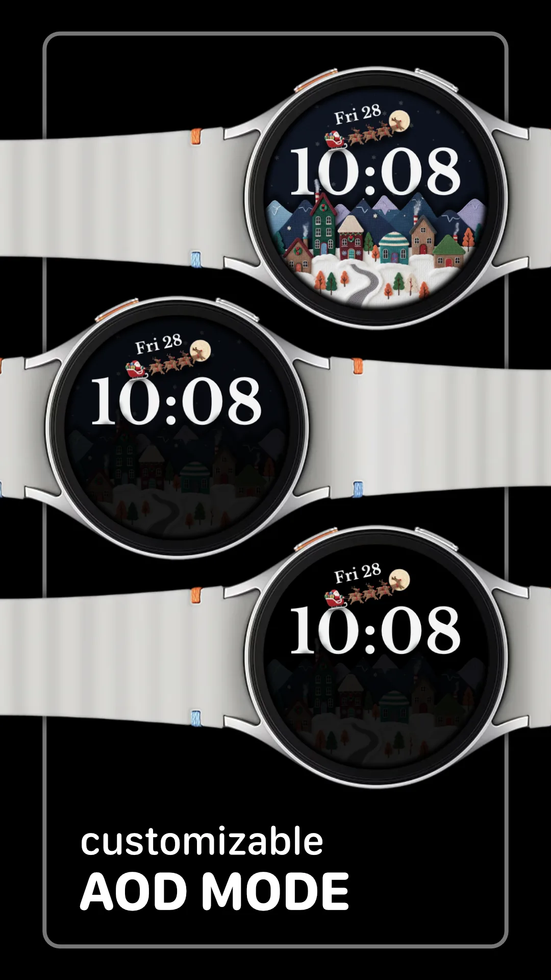 LUNA6 Christmas — Christmas Wear OS watch face — screenshot 4