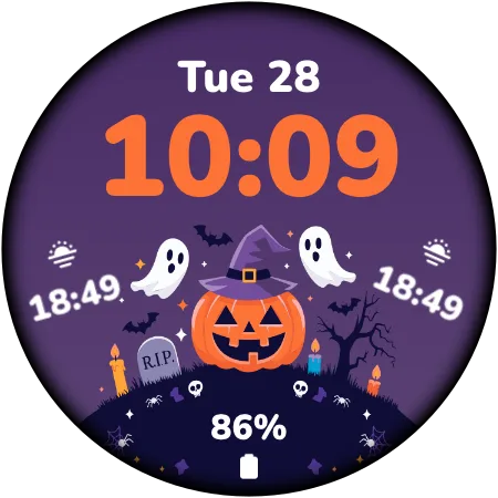LUNA4 Halloween — Halloween Wear OS watch face